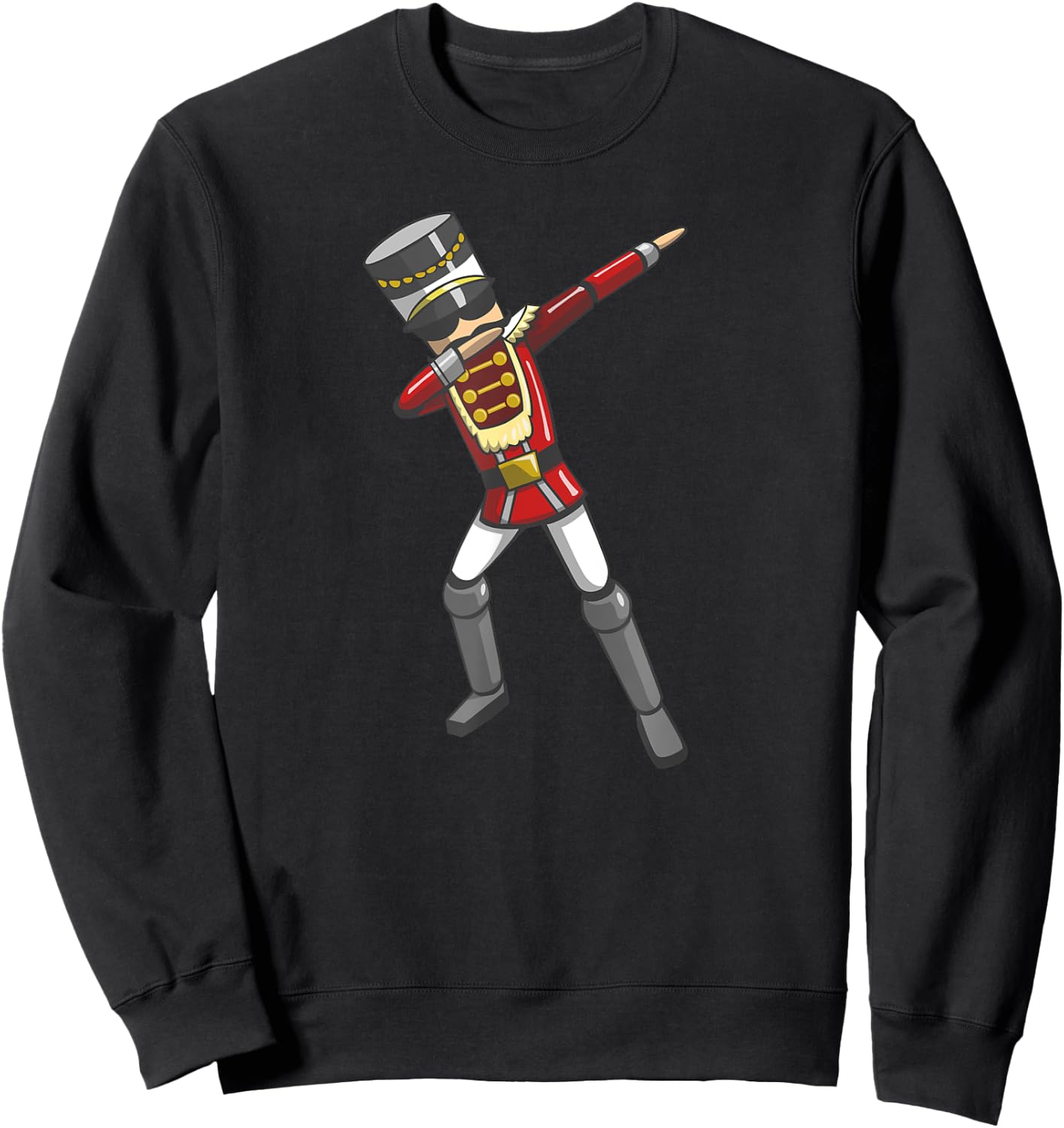 Dabbing Nutcracker Soldier Toy Christmas Dab Dance Sweatshirt - Sweatshirt | Black
