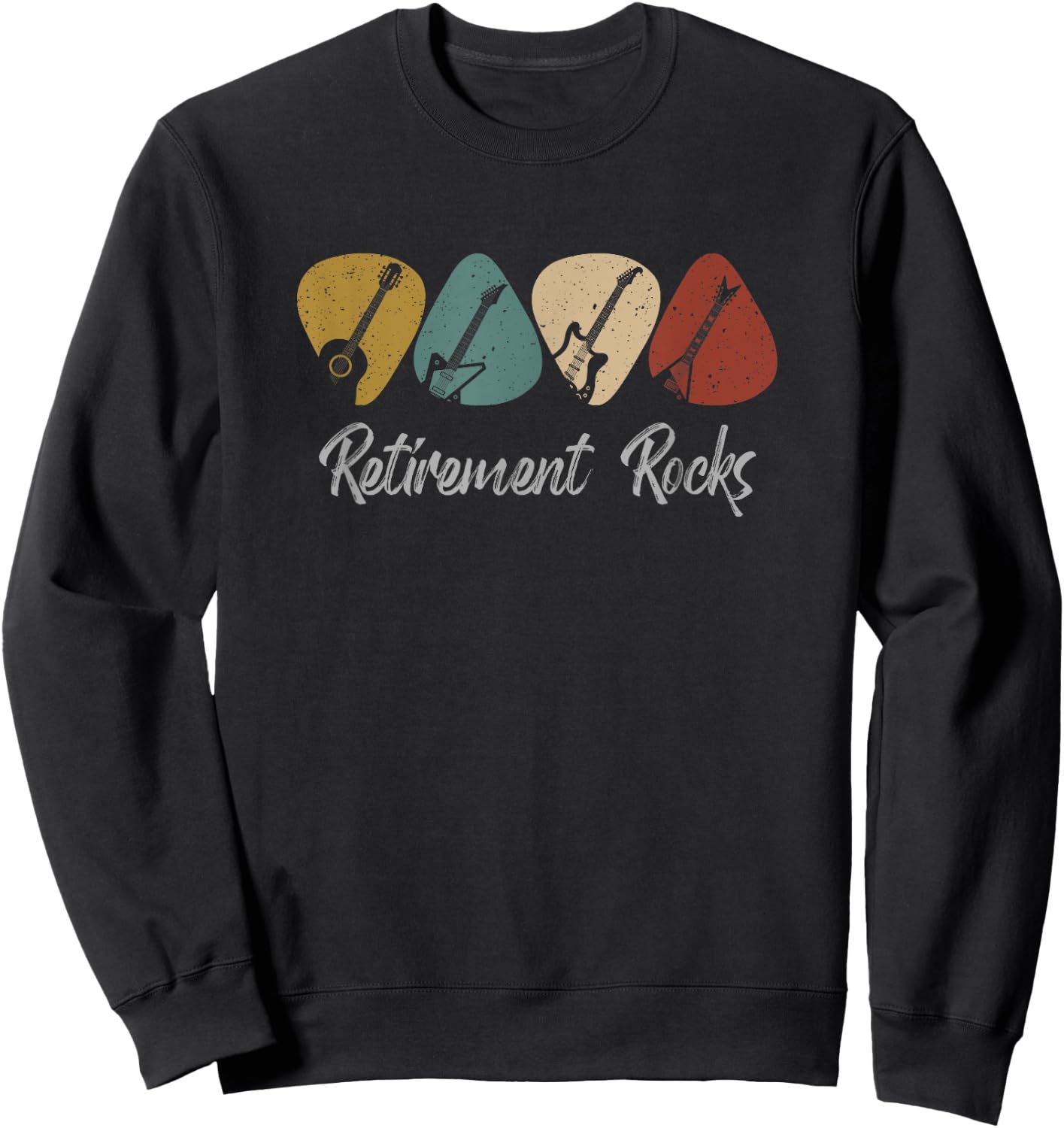 RETIREMENT ROCKS - Musician Guitar Pick Guitars Guitarists Sweatshirt - Sweatshirt | Black