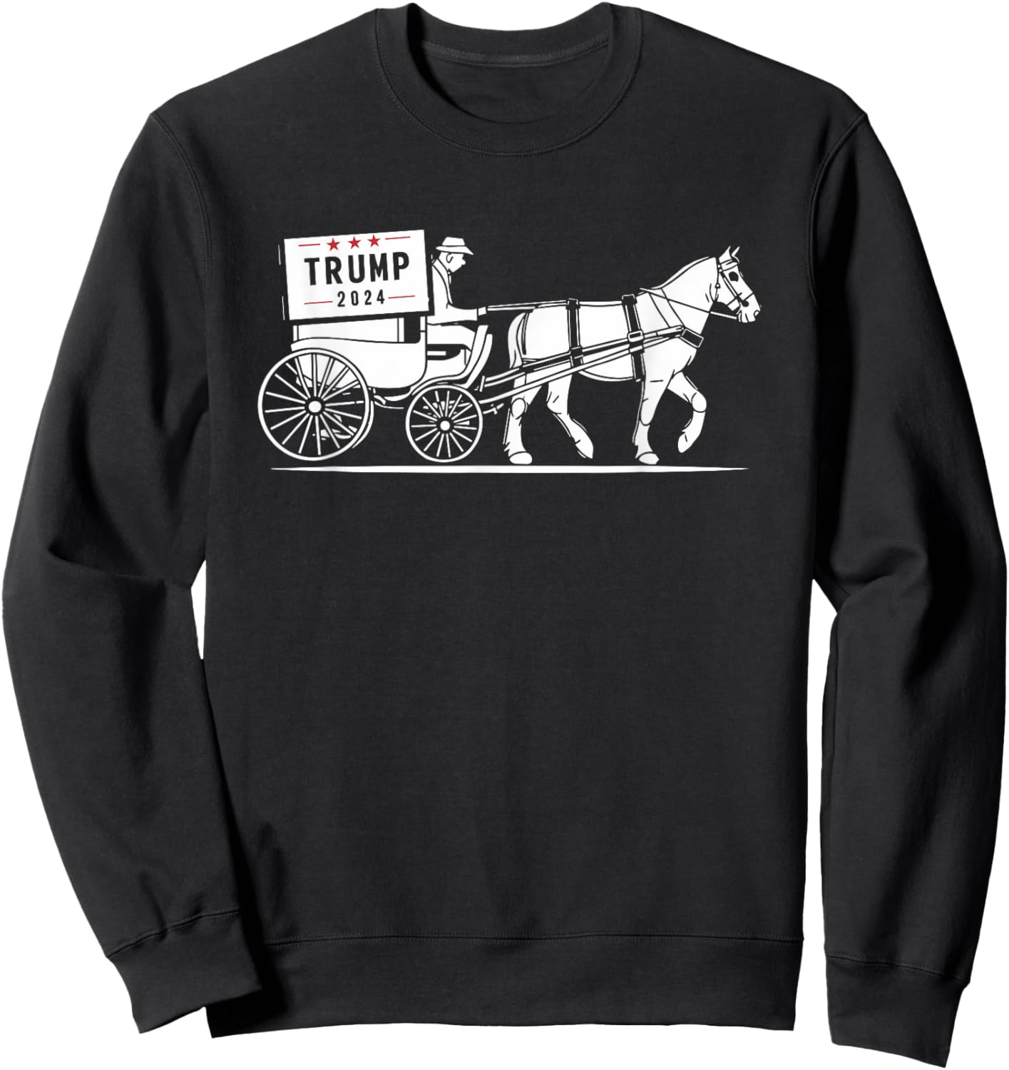 Amish Horse and Buggy Trump Supporter Election Sweatshirt - Sweatshirt | Black