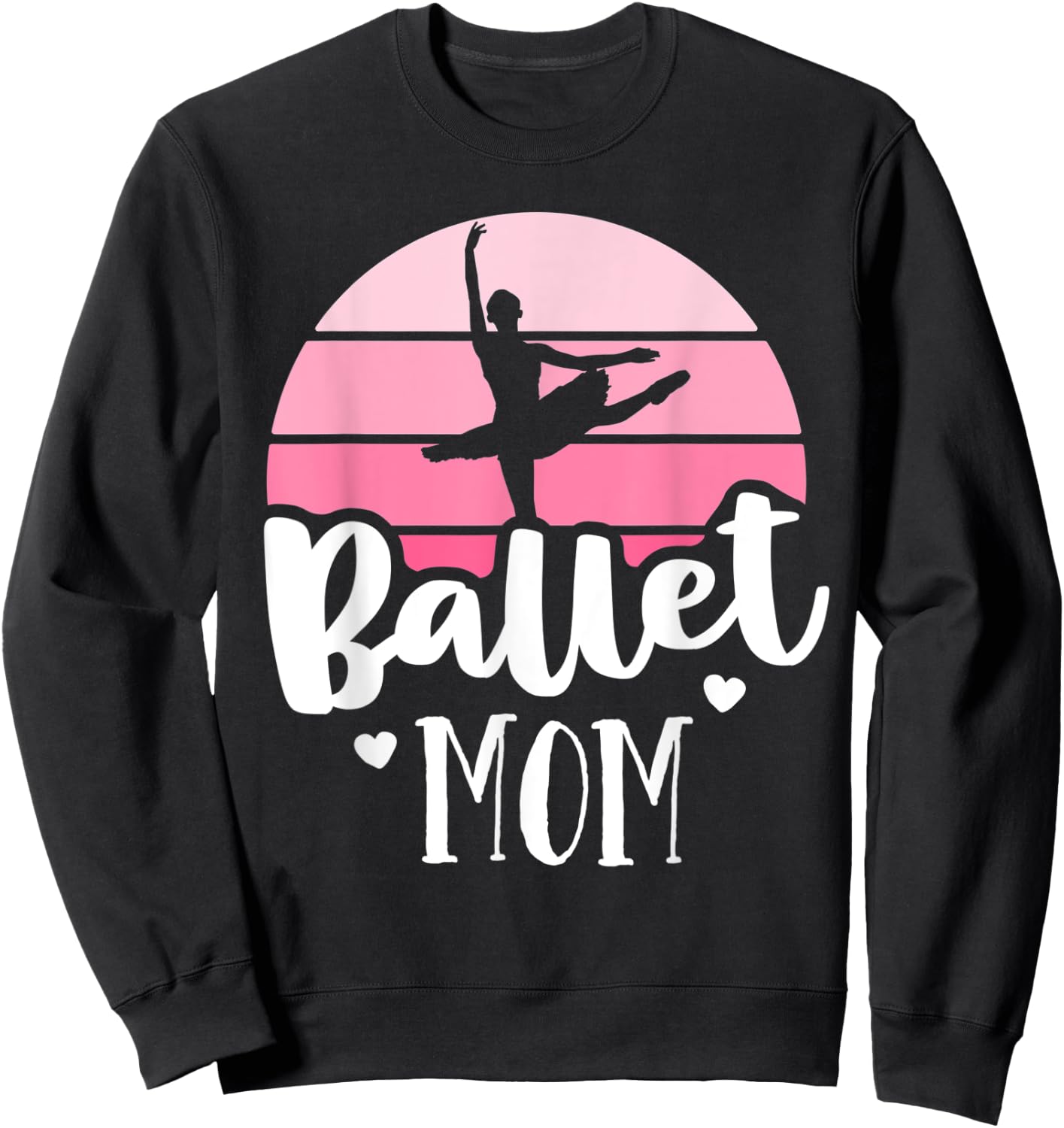 Retro Ballet Mom Pink Ballerina Shirt Vintage Dance Mom Sweatshirt - Sweatshirt | Black