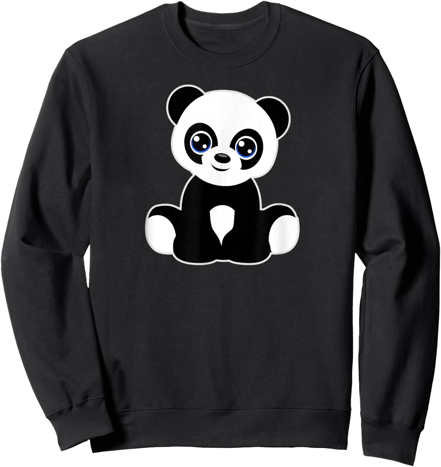 Panda Art Tween Girl Boy Child Kids Cute Love Pandas Graphic Sweatshirt - Sweatshirt | Black