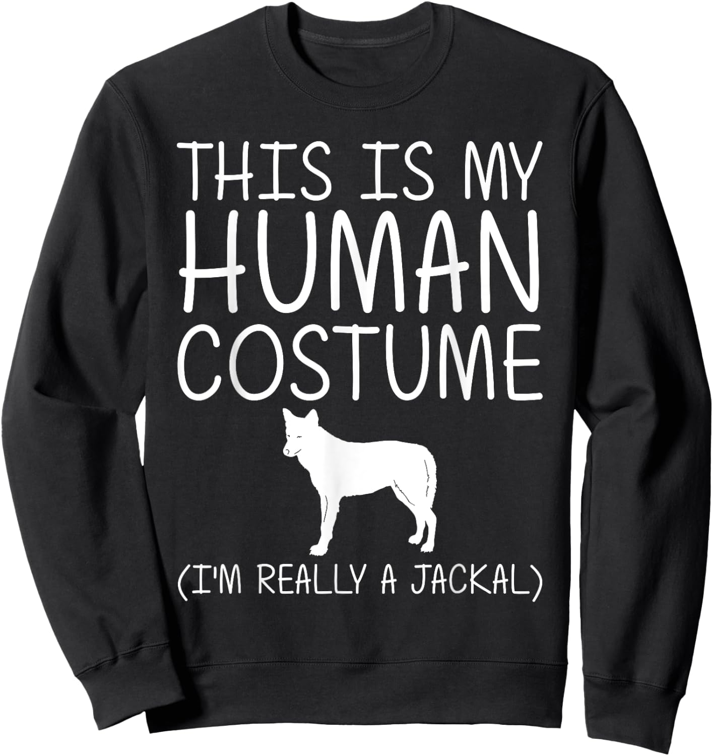 Jackal Easy Halloween Human Costume Coyote Wolf DIY Gift Sweatshirt - Sweatshirt | Black