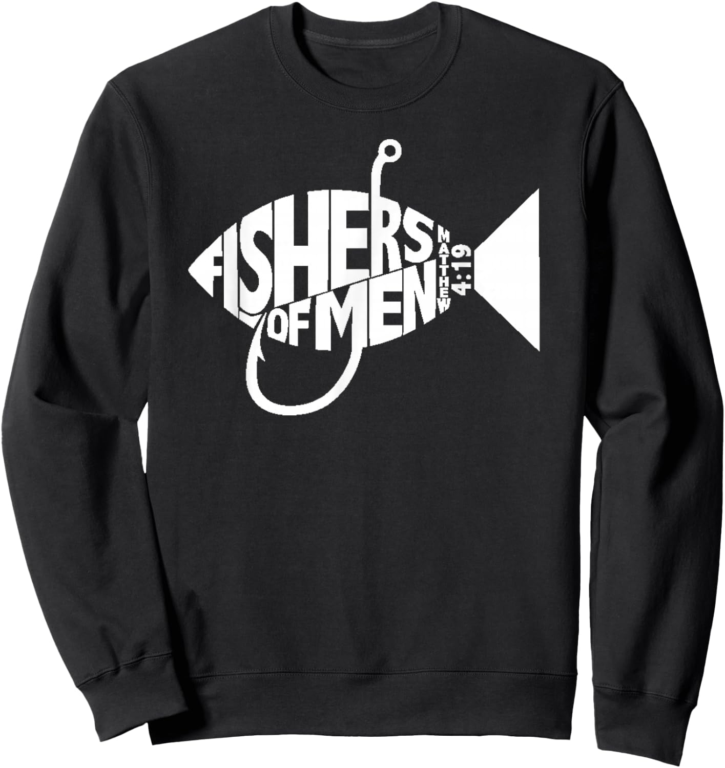 Matching Church Christian Group Bible Verse Fishers of Men Sweatshirt - Sweatshirt | Black