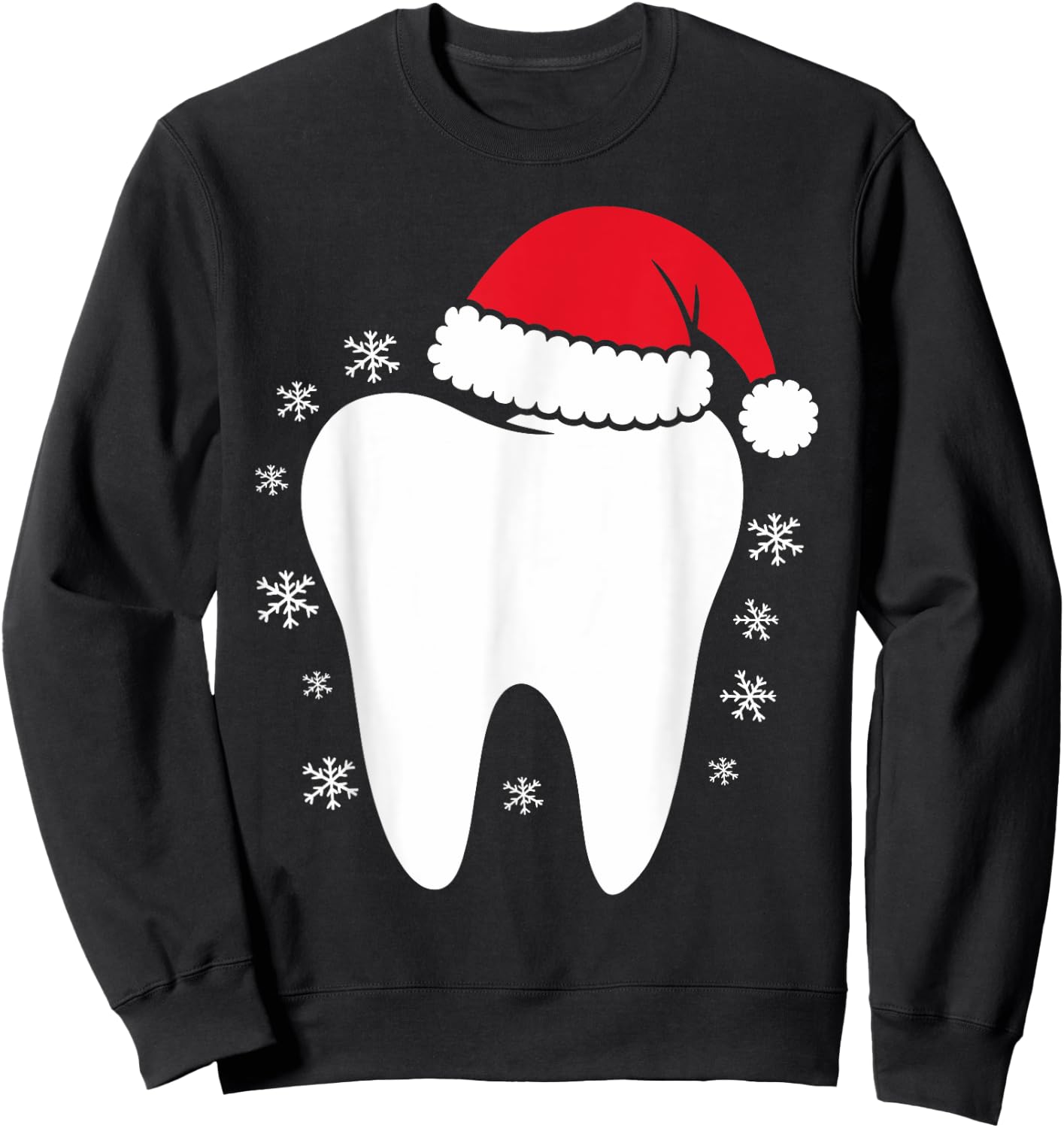 Funny Dental Assistant Christmas Tooth Dentist Sweatshirt - Sweatshirt | Black
