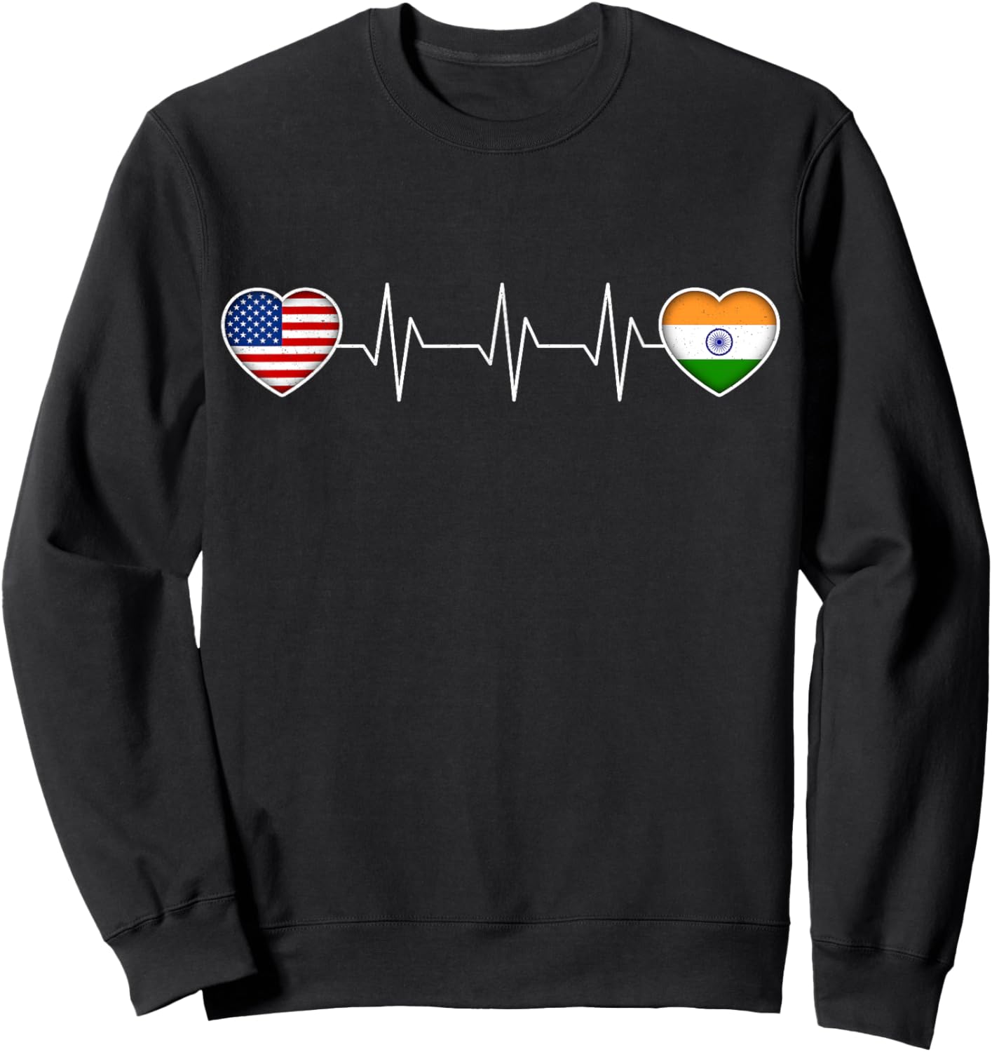 India & USA Sweatshirt - Sweatshirt | Black