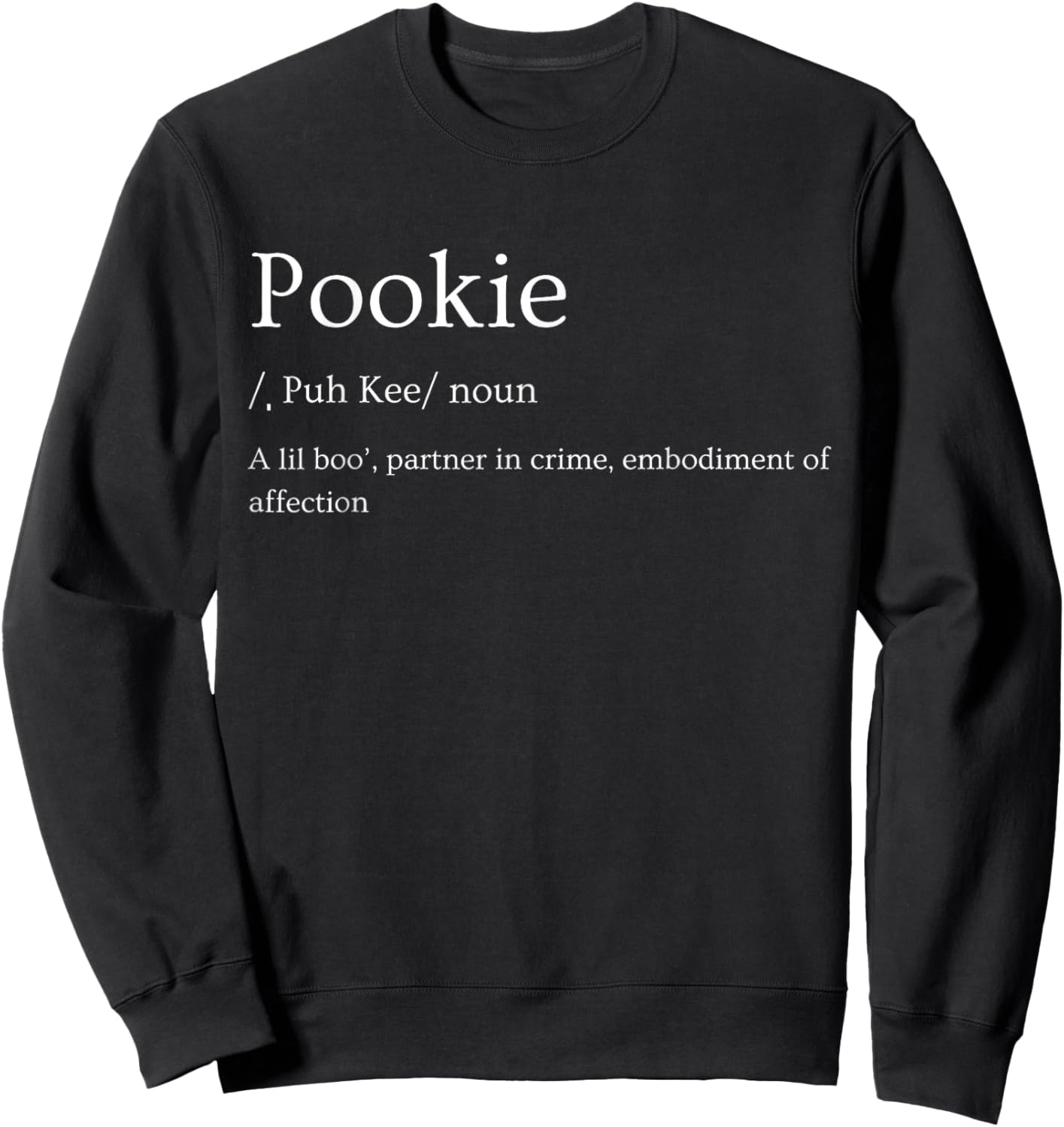 Onward! Pookie - Women's X-Small Black Meme - Short Sleeve - Mock Collar - Regular Fit - Imported Sweatshirt - Sweatshirt | Black