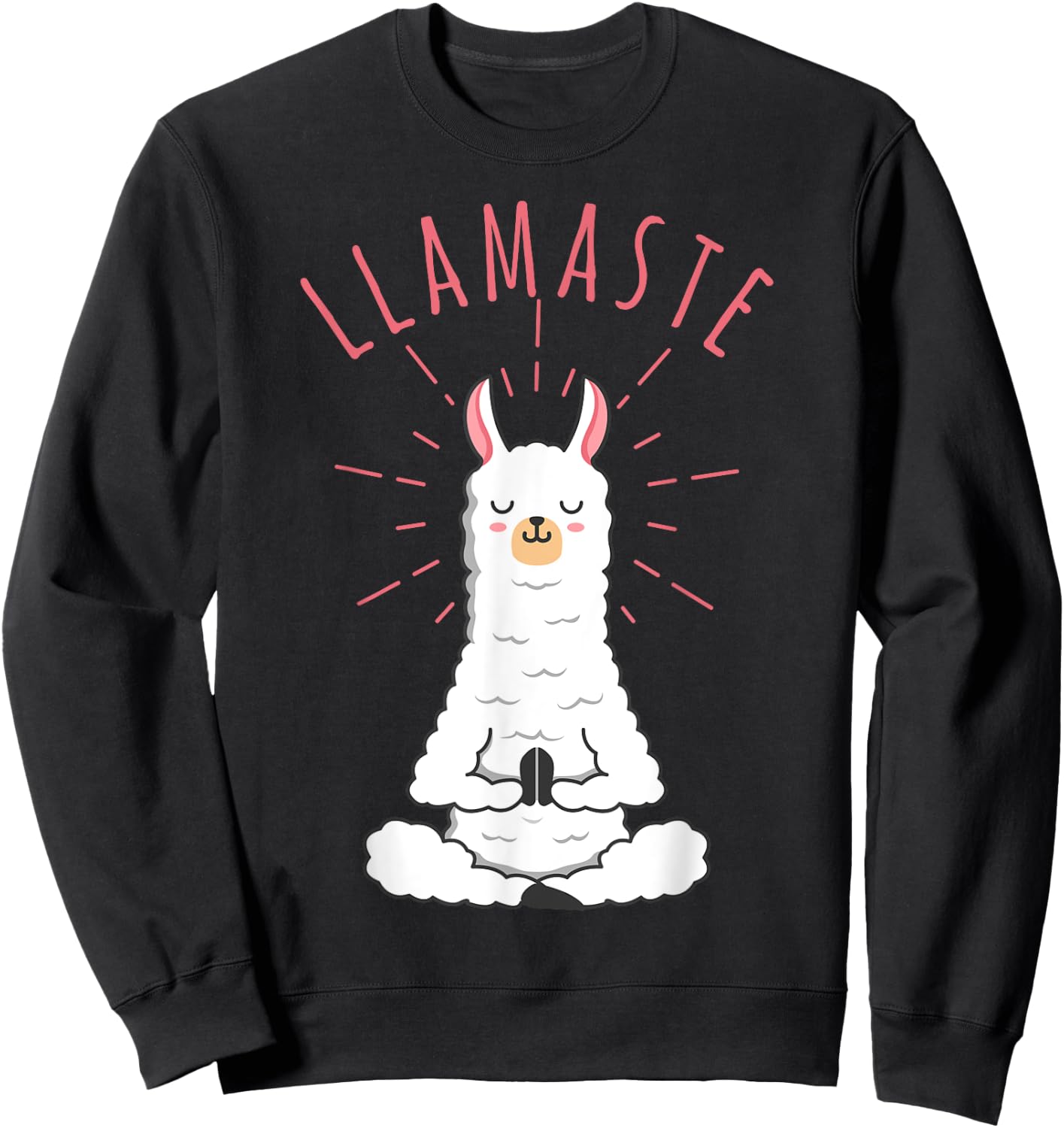 Funny Llama Do Yoga, Llamaste, Namaste Funny Yoga Meditation Sweatshirt - Sweatshirt | Black