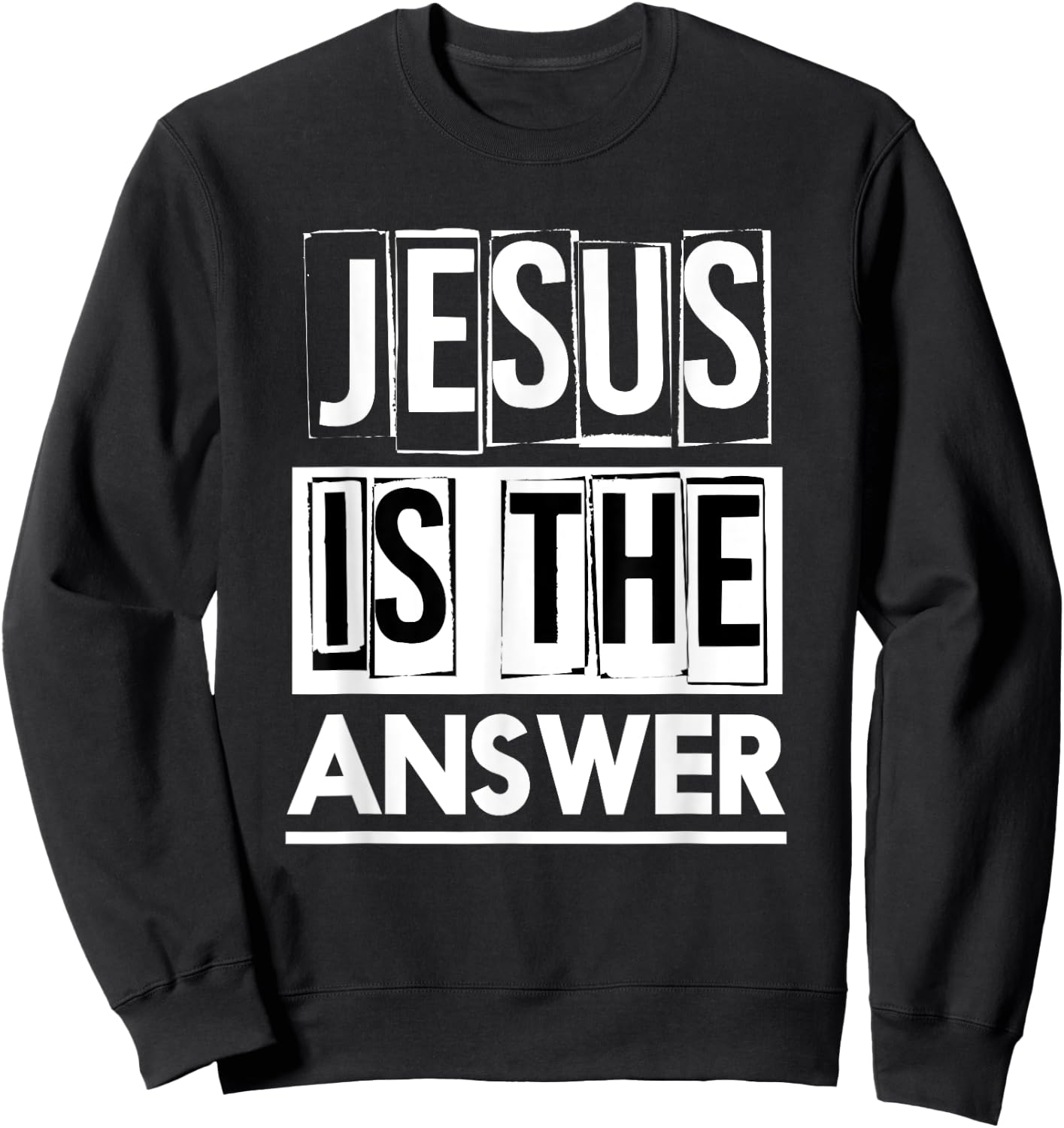 Jesus Quotes Jesus Is The Answer - Men's Black Small Classic Fit Short Sleeve Sweatshirt - Sweatshirt | Black