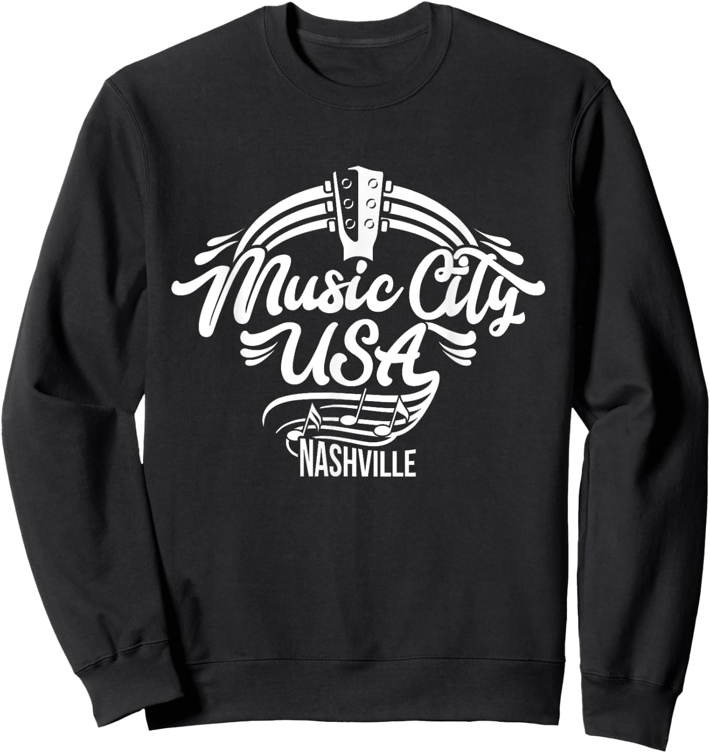 Music City USA Nashville | Retro Sweatshirt - Sweatshirt | Black