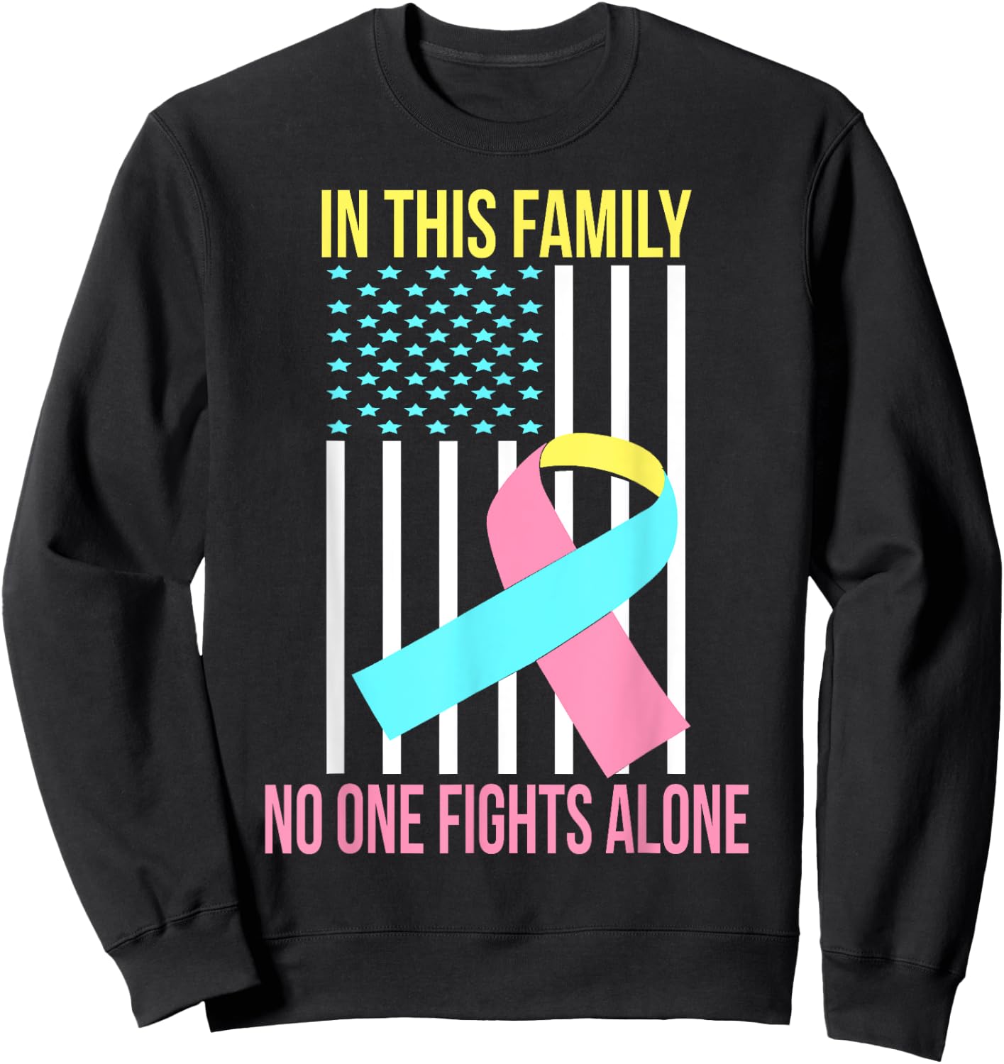 CDH Hernia USA Flag Support CDH Hernia Awareness Sweatshirt - Sweatshirt | Black