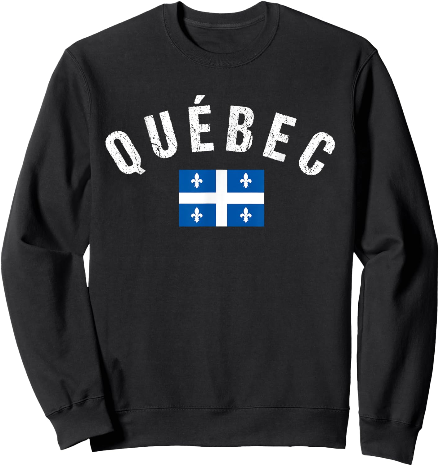 Quebec Flag Canada Pride Vacation Travel Canadian Gift Sweatshirt - Sweatshirt | Black