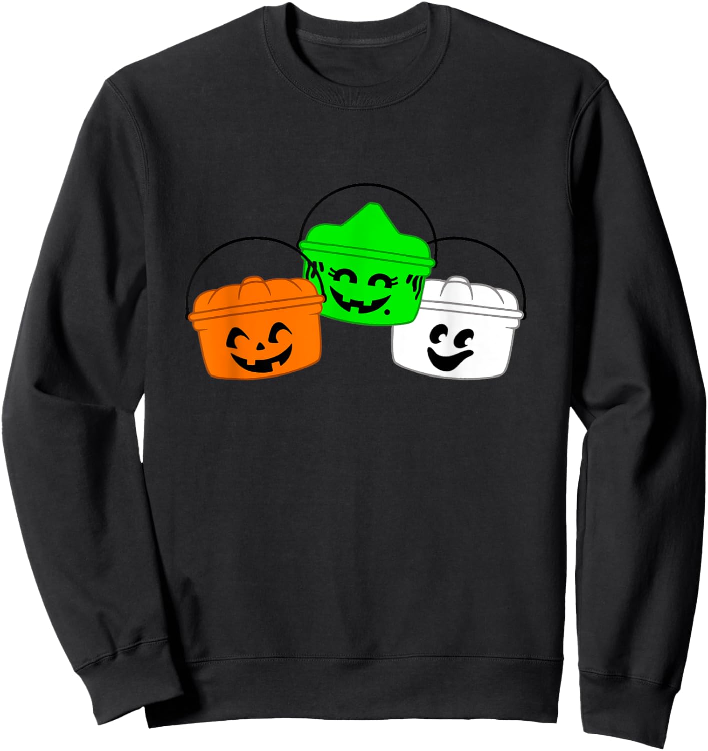 Retro Halloween Boo Buckets Trick or Treat Pails Meal Sweatshirt - Sweatshirt | Black