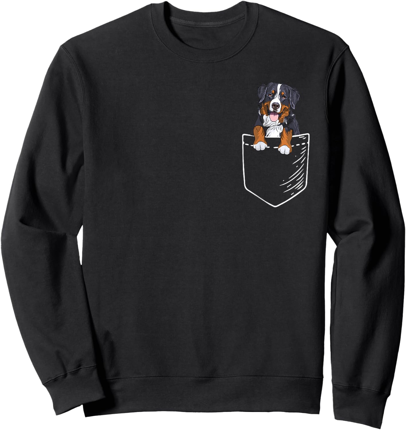 Pocket Bernese Mountain Dog Lover Men Women Kids Sweatshirt - Sweatshirt | Black