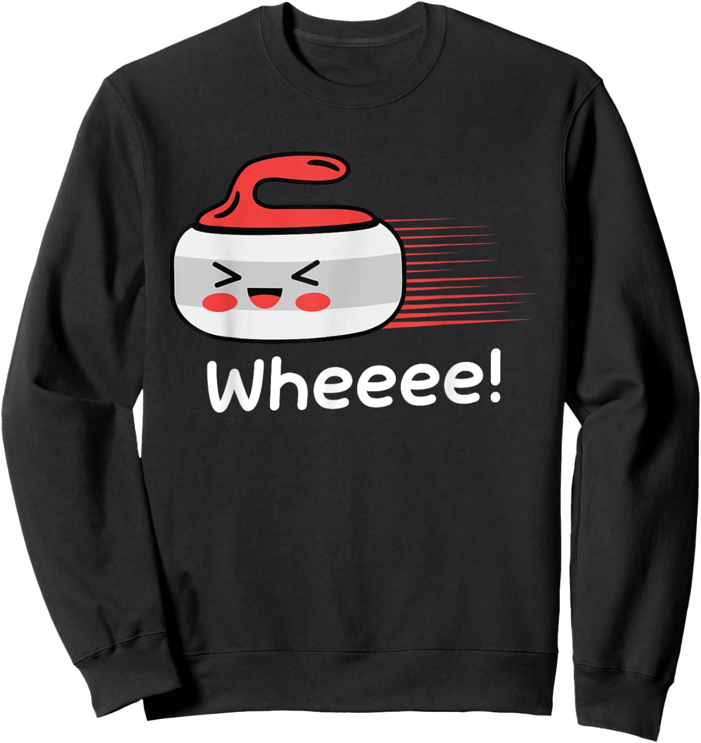 Curling Stone Curler Winter Sports Wheeee Curling Sweatshirt - Sweatshirt | Black