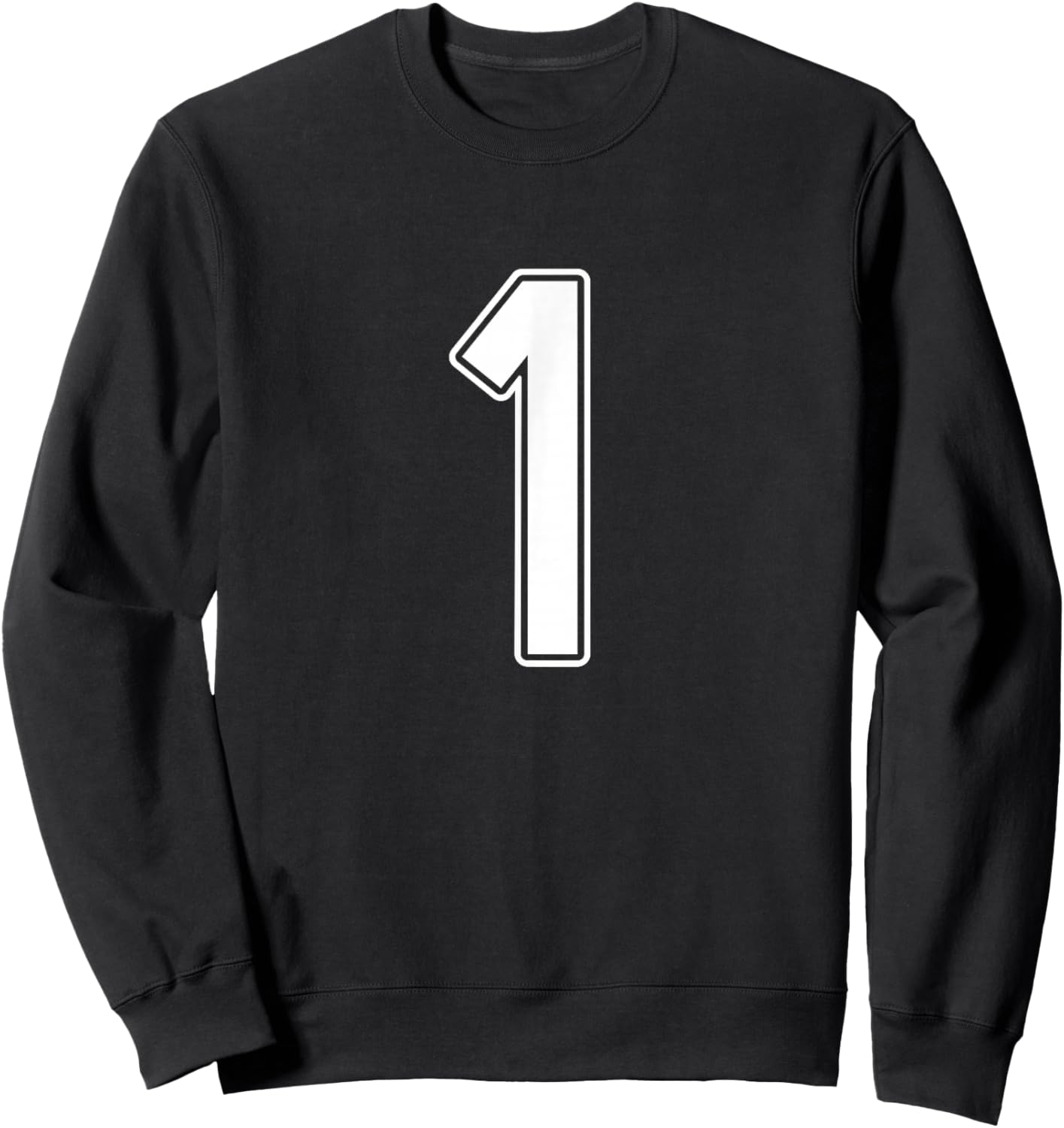 1 White Sports Number Sweatshirt - Sweatshirt | Black