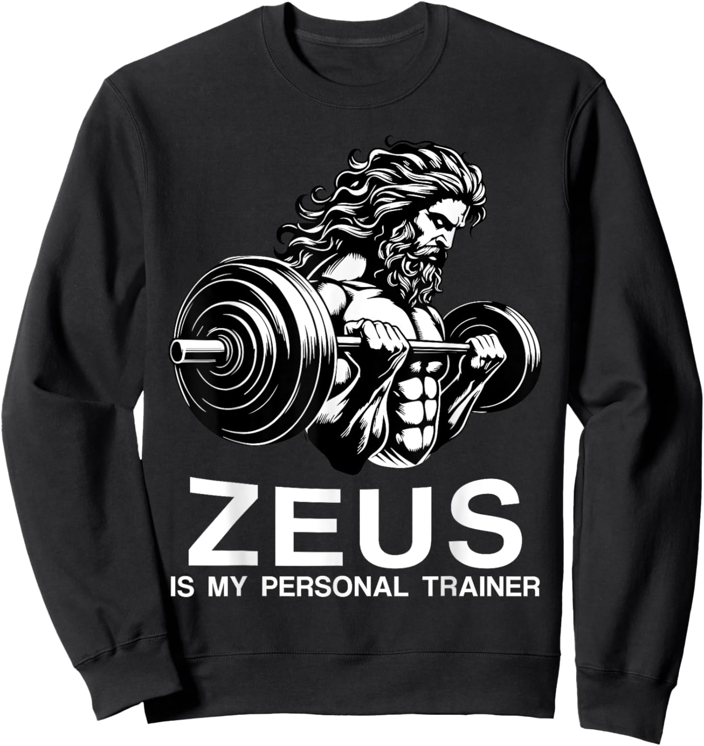 Zeus Greek God Bodybuilder Gym Fitness Workout Sweatshirt - Sweatshirt | Black