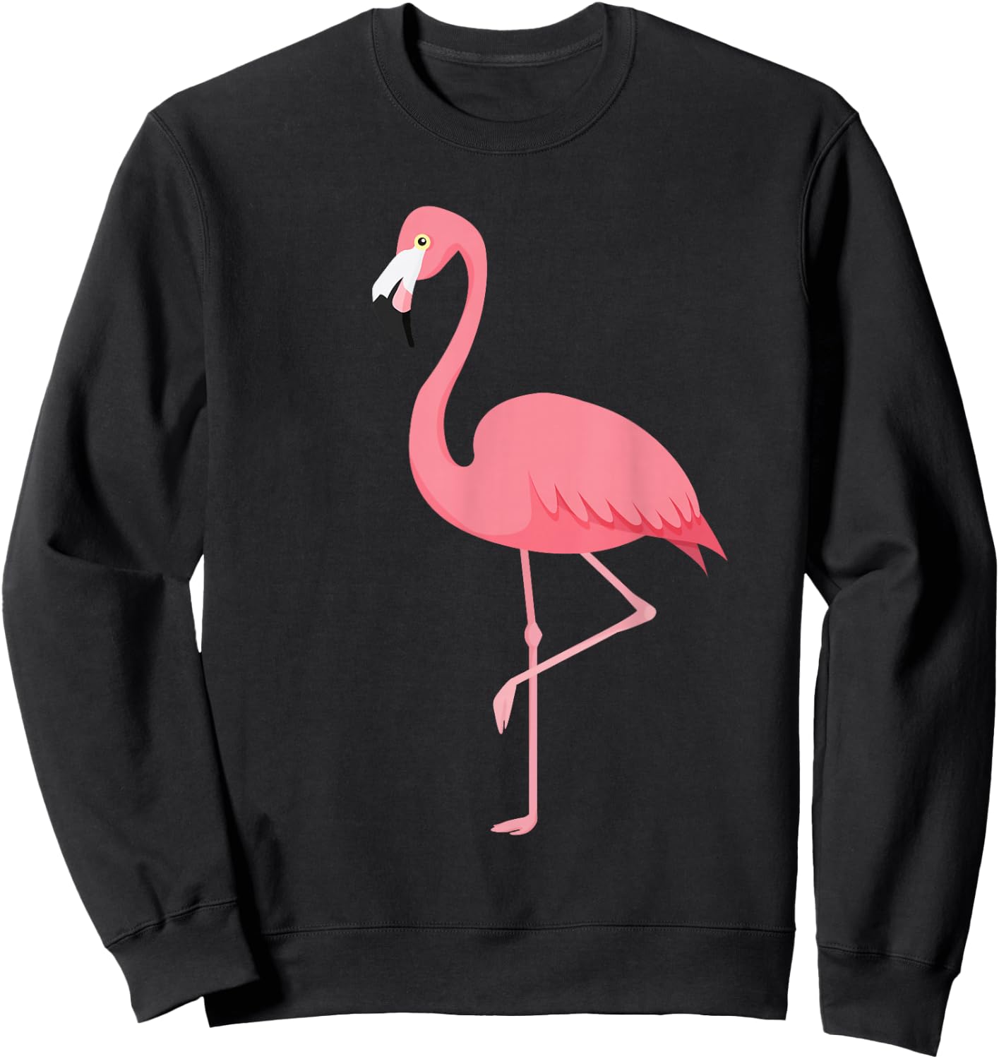 Cute Lady Women Pink Flamingo Cartoon Adorable Simple Sweatshirt - Sweatshirt | Black