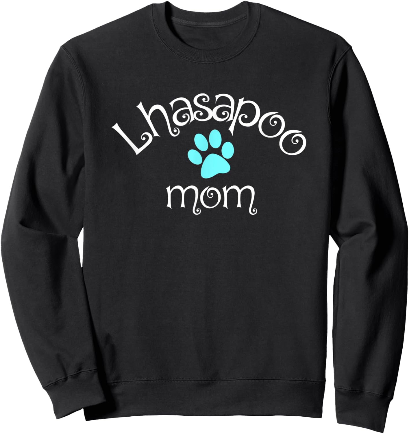 Lhasapoo Mom Dog Lover T Shirt Sweatshirt - Sweatshirt | Black