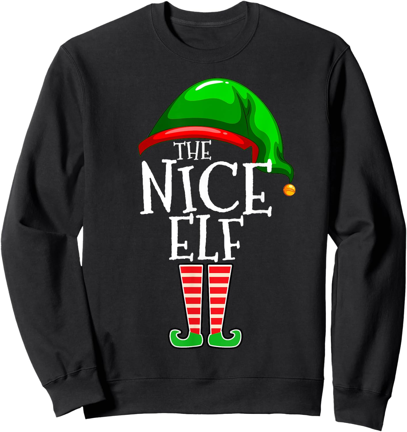 The Nice Elf Group Matching Family Christmas Sweatshirt - Sweatshirt | Black