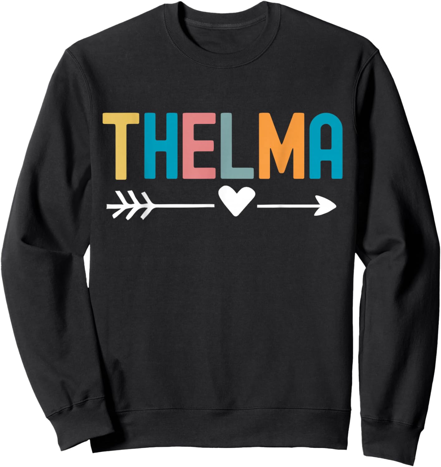 Thelma Retro Color Love Cute Matching Best Friends Sweatshirt - Sweatshirt | Black