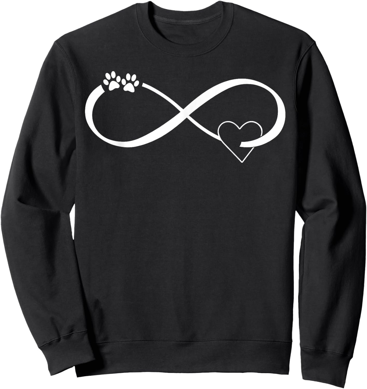 Infinity Dog Rescue Paw Print Heart Dog Owner Gift Women Girls Kids Sweatshirt - Sweatshirt | Black