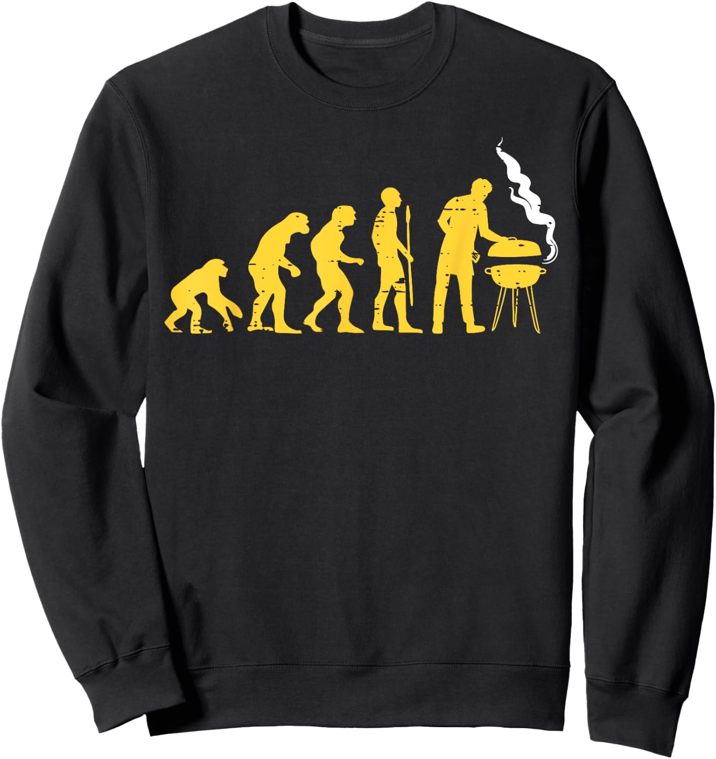 Human Evolution Grilling Funny Bbq Meat Smoking Grill Master Sweatshirt - Sweatshirt | Black