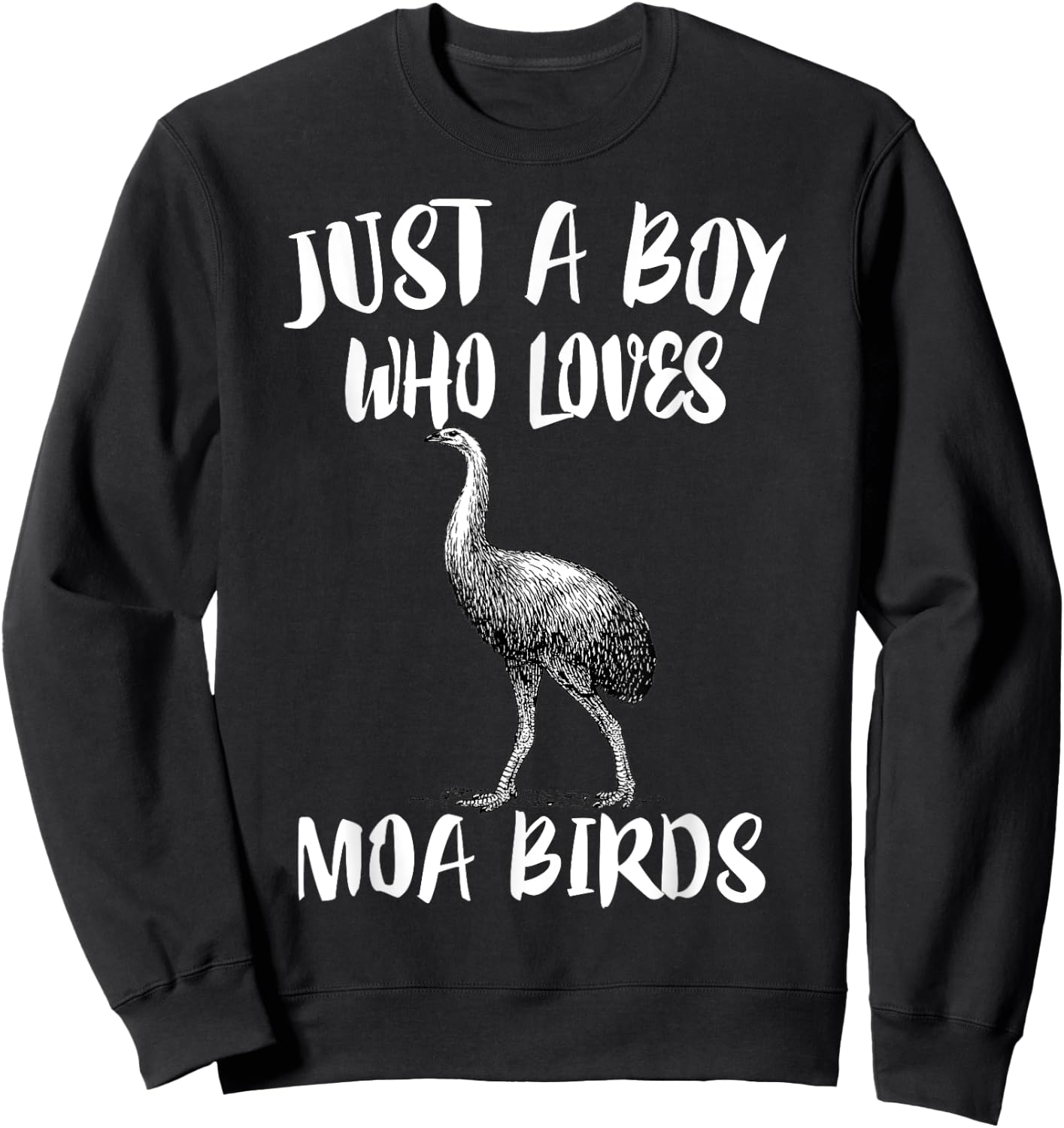 Just A Boy Who Loves Moa Birds Birding Sweatshirt - Sweatshirt | Black