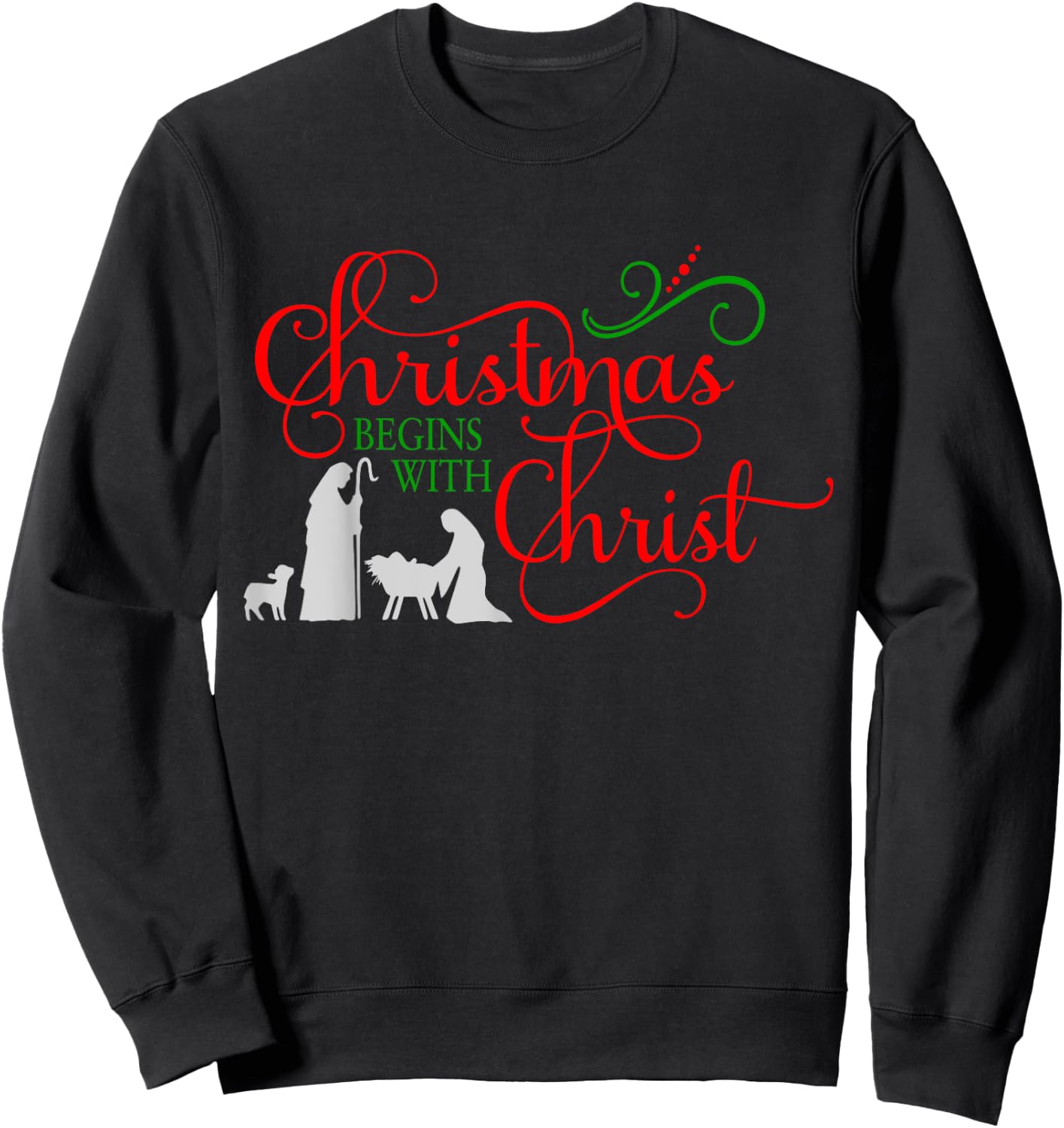 Christmas begins with Christ Sweatshirt - Sweatshirt | Black