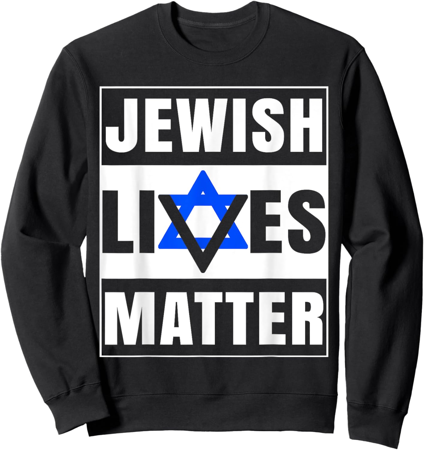 Jewish Lives Matter Shirt David Star Retro Jewish Holiday Sweatshirt - Sweatshirt | Black