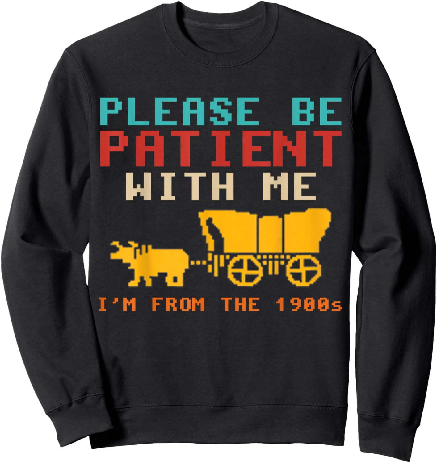Funny Please Be Patient With Me I'm From The 1900s Vintage Sweatshirt - Sweatshirt | Black