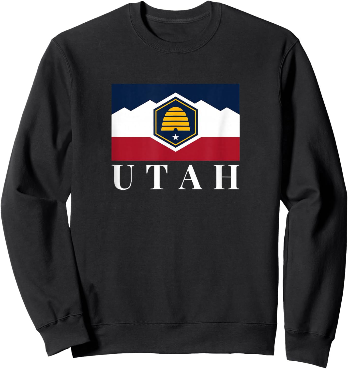 Utah Flag Shirt State of Utah Beehive State Flag Sweatshirt - Sweatshirt | Black