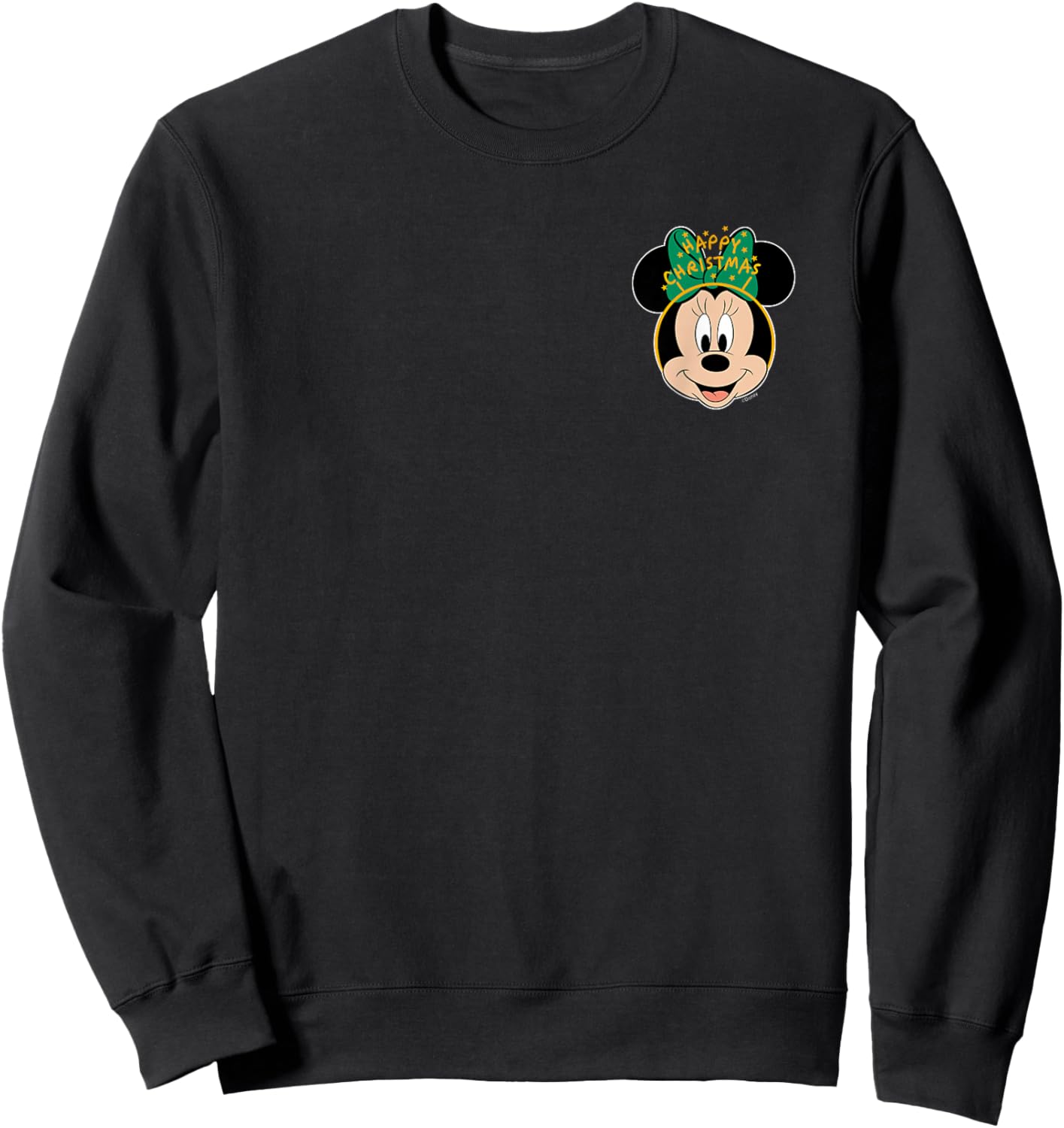 Disney Minnie Mouse Happy Christmas Headband Corner Art Sweatshirt - Sweatshirt | Black