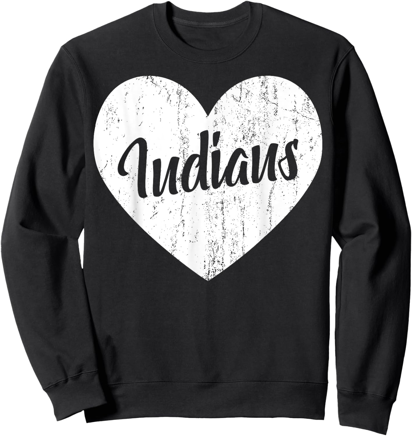 Indians School Sports Fan Team Spirit Mascot Heart Gift Sweatshirt - Sweatshirt | Black