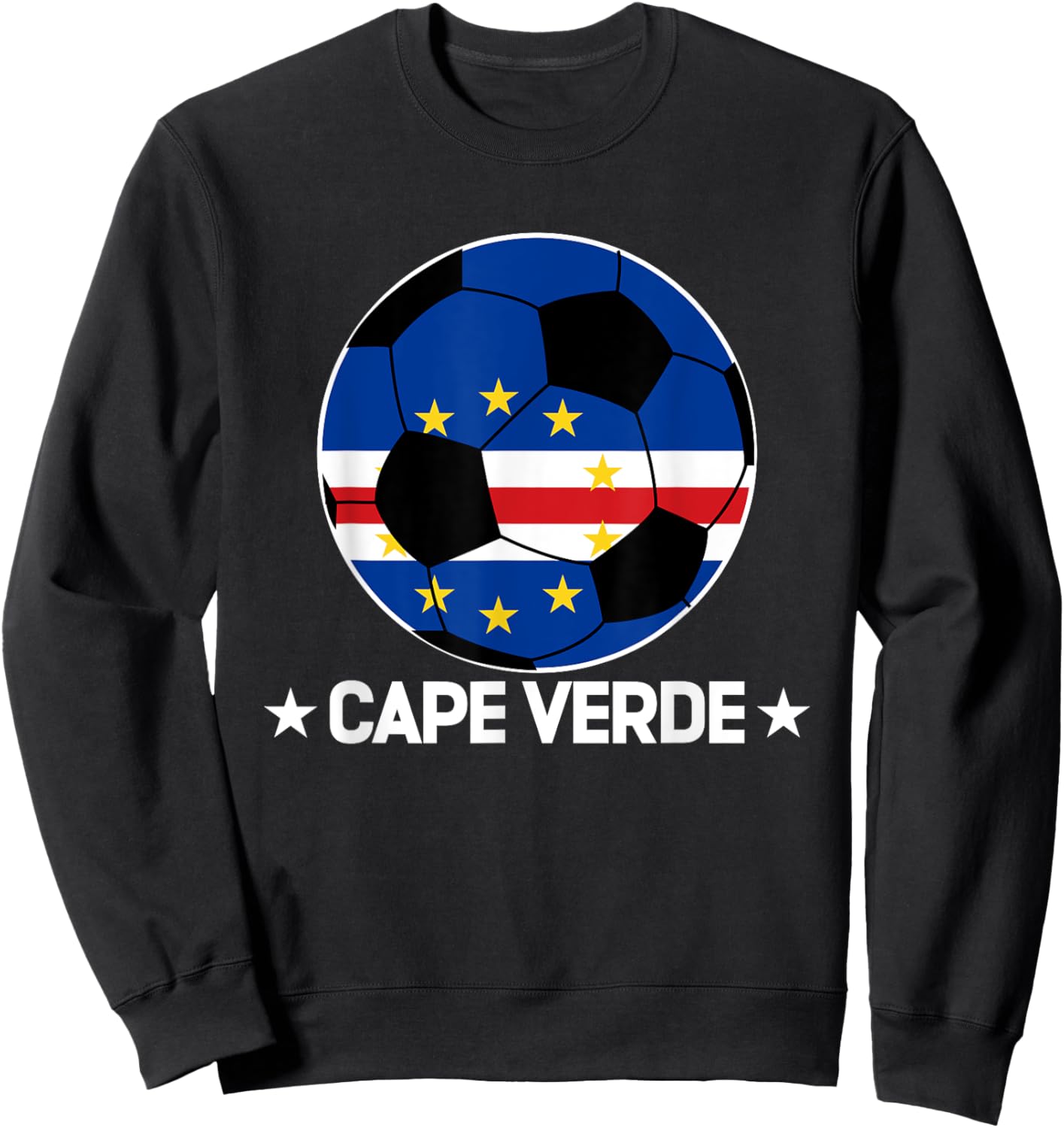 Cape Verde Football Team Cape Verde Flag Jersey Football Sweatshirt - Sweatshirt | Black