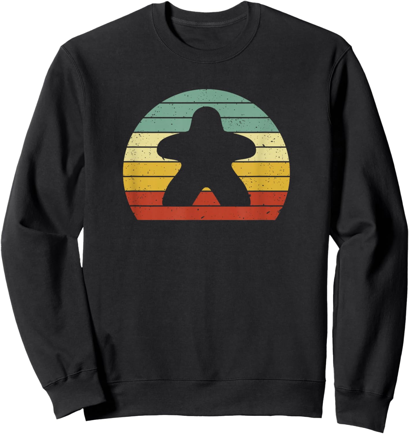 Retro Vintage Meeple Board Game Love Player Figure Geek Gift Sweatshirt - Sweatshirt | Black