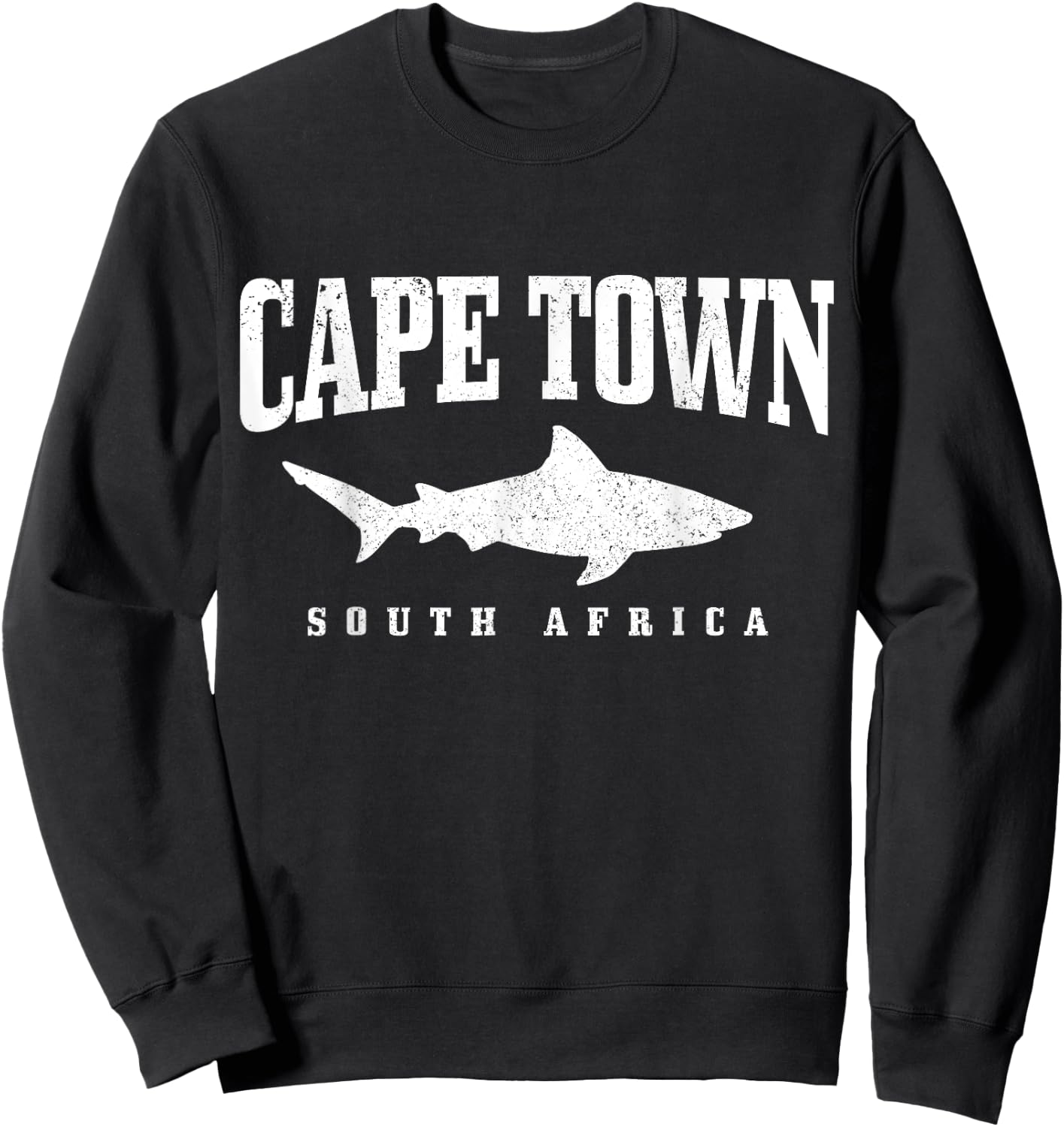 Cape Town South Africa Great White Shark Cage Diving Vintage Sweatshirt - Sweatshirt | Black