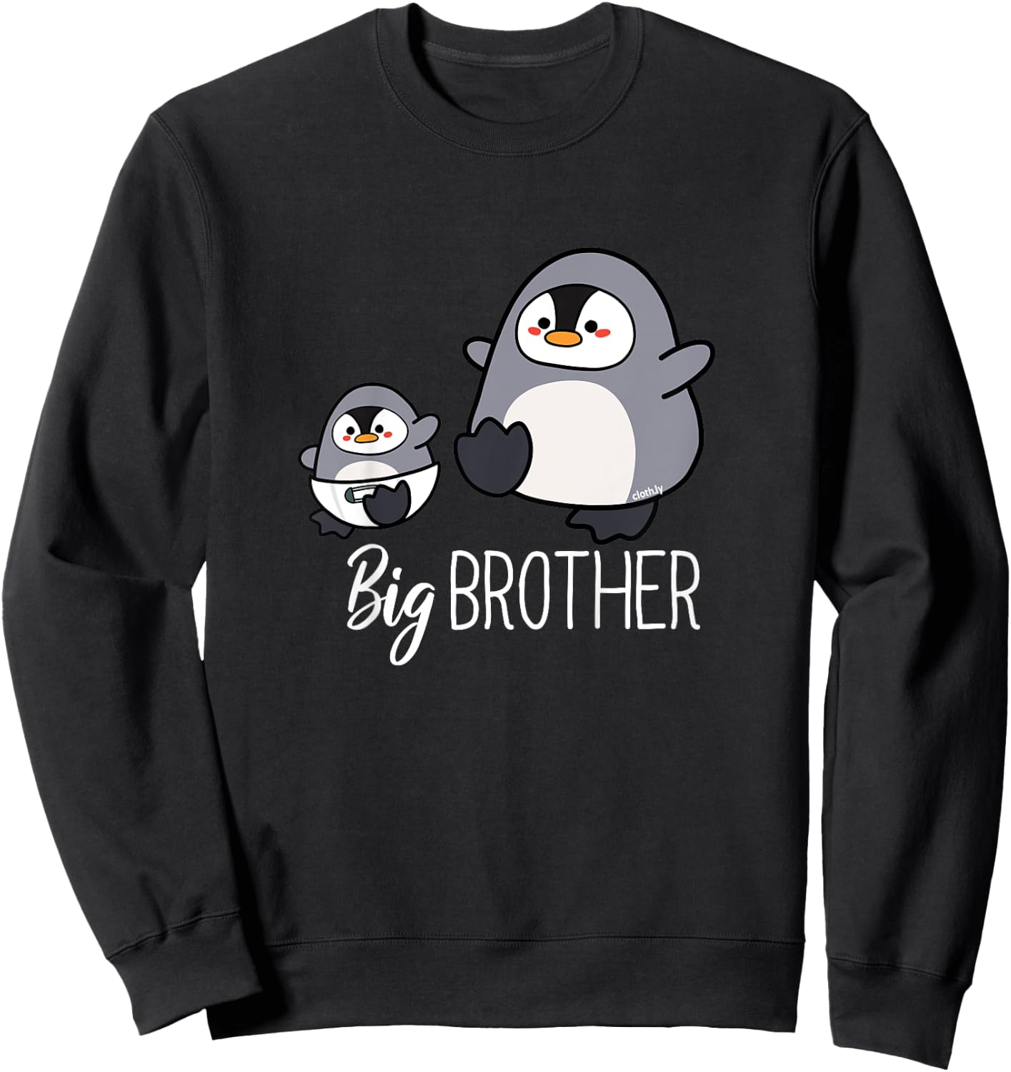 Kids Big Brother Shirt Penguin Sweatshirt - Sweatshirt | Black