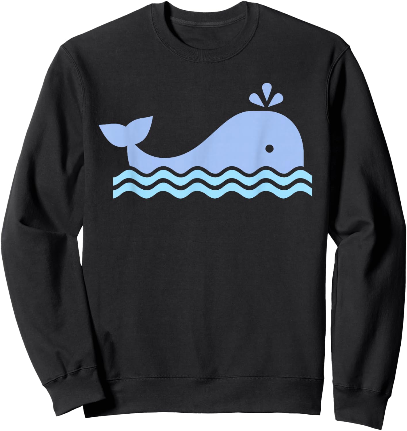 Cute Blue Whale Sweatshirt - Sweatshirt | Black