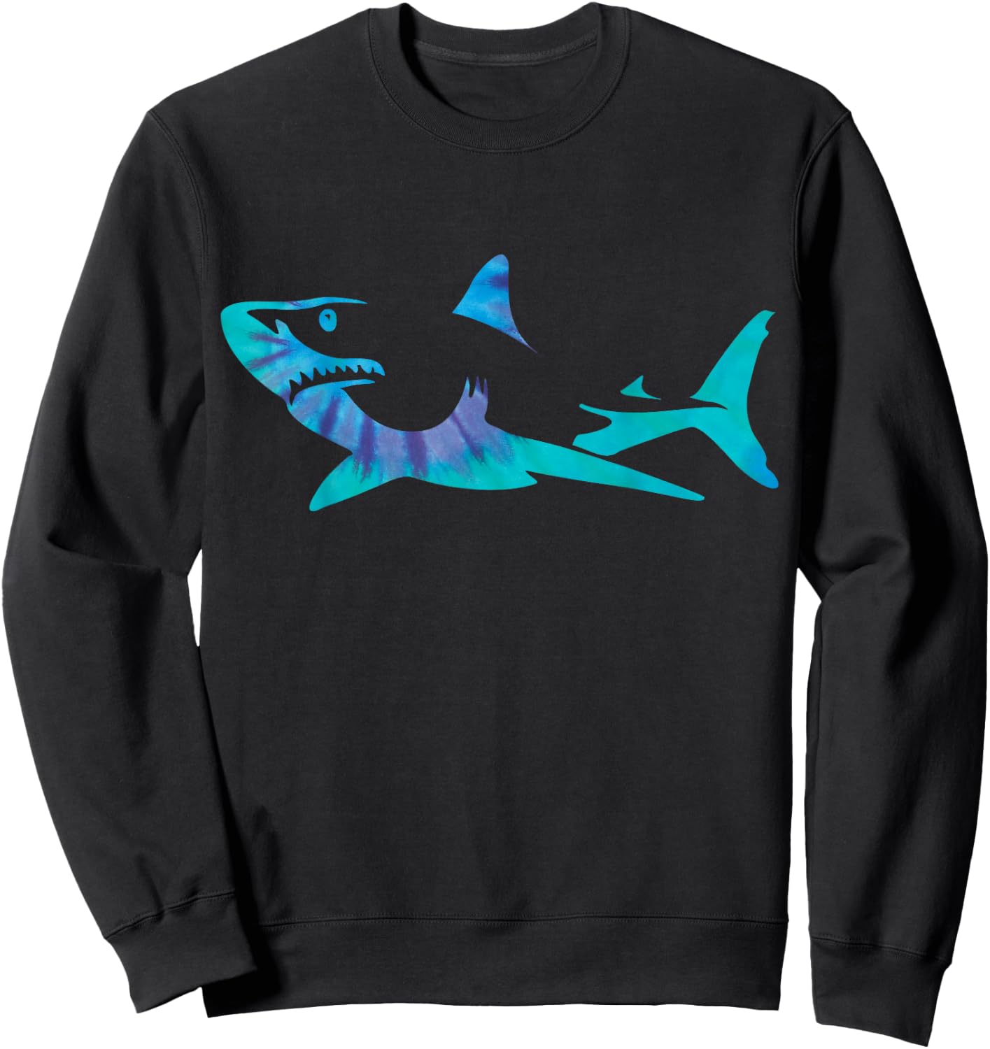 Shark Tie Dye Great White Shark Sweatshirt - Sweatshirt | Black