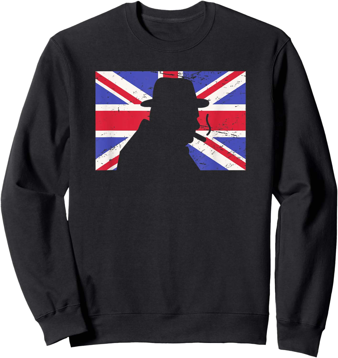 Winston Churchill / WWII Battle of Britain UK Flag Sweatshirt - Sweatshirt | Black