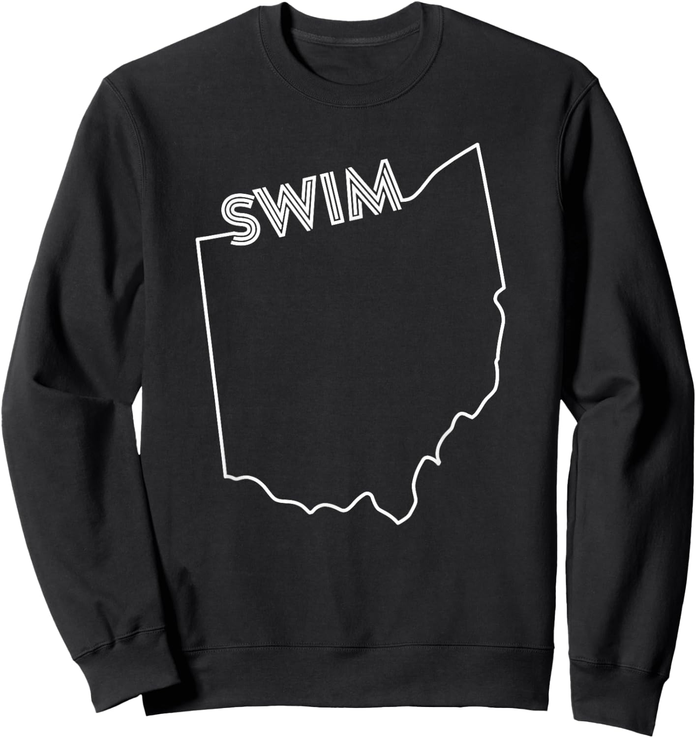 State of Ohio Outline with Swim Text ABN579b Sweatshirt - Sweatshirt | Black