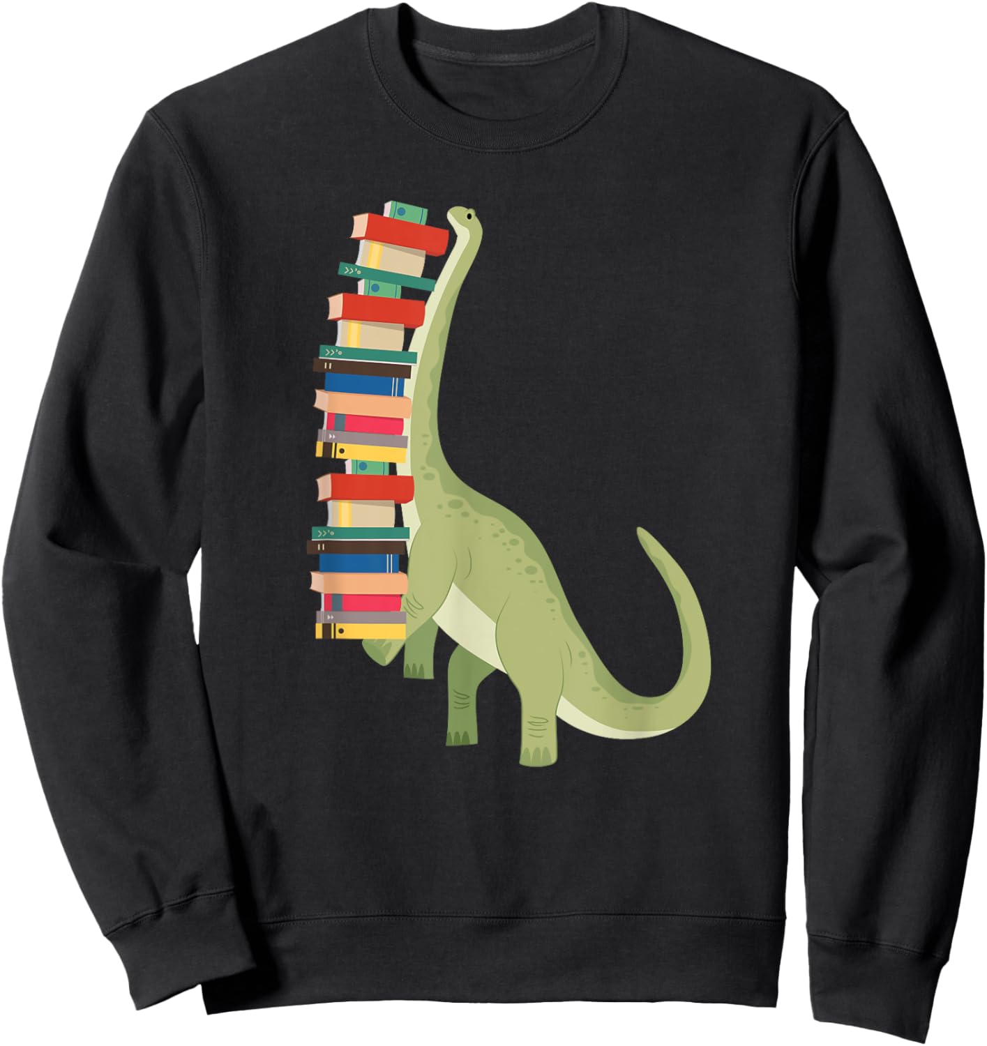 Funny Dinosaur Librarian Reading Sweatshirt - Sweatshirt | Black