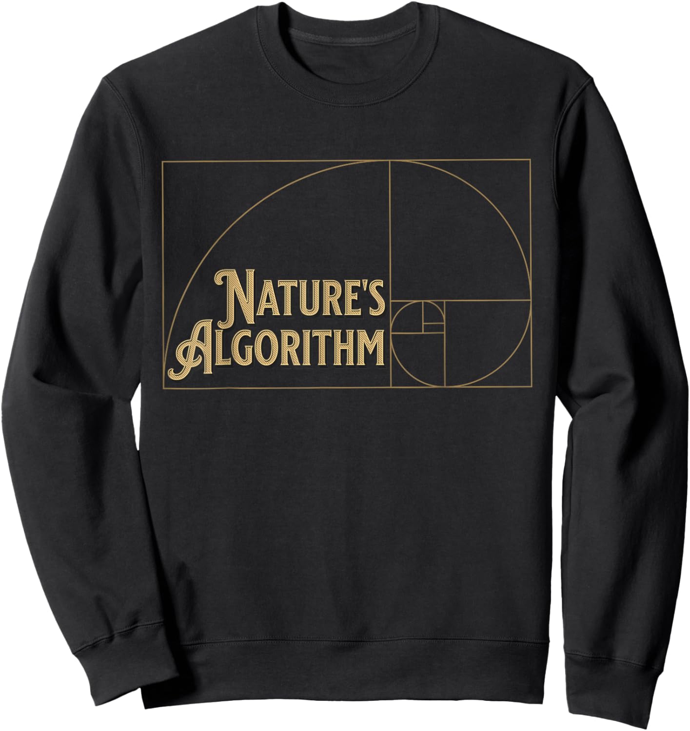Nature's Algorithm Fibonacci's Sequence Golden Ratio Circle Sweatshirt - Sweatshirt | Black