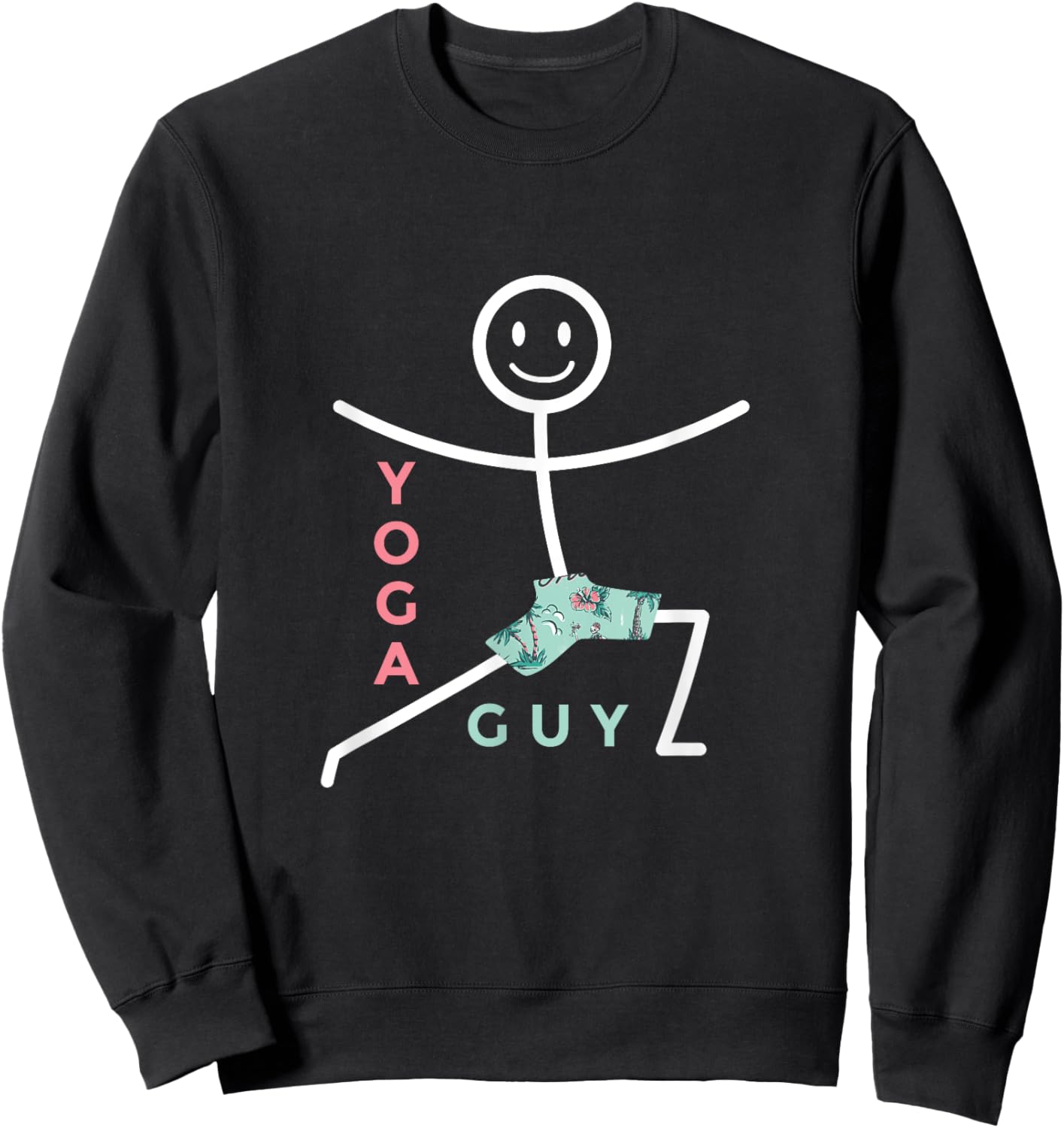 Meditating Stick Man Meditation Zen Namaste Yoga Instructor Sweatshirt - Sweatshirt | Black