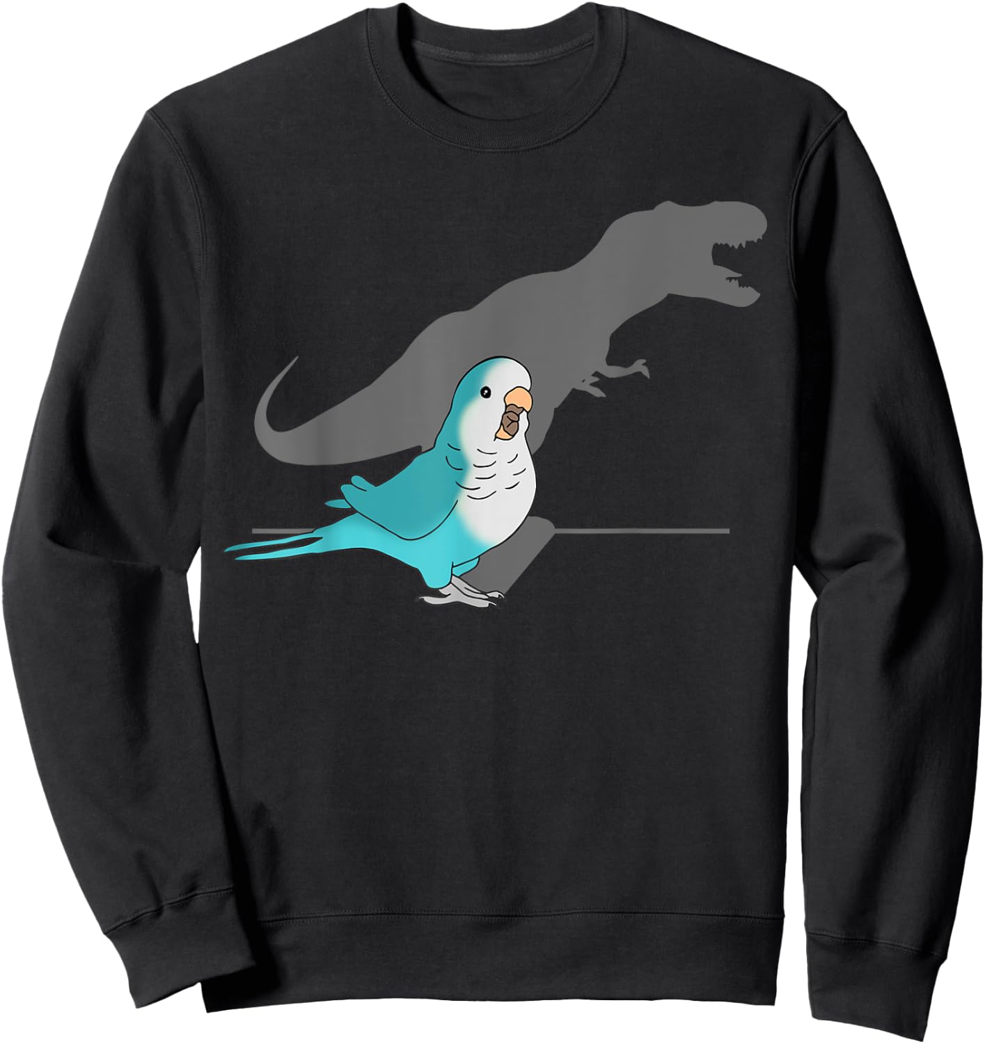 T-rex Blue Monk Parakeet, Funny Birb memes, Screaming Parrot Sweatshirt - Sweatshirt | Black