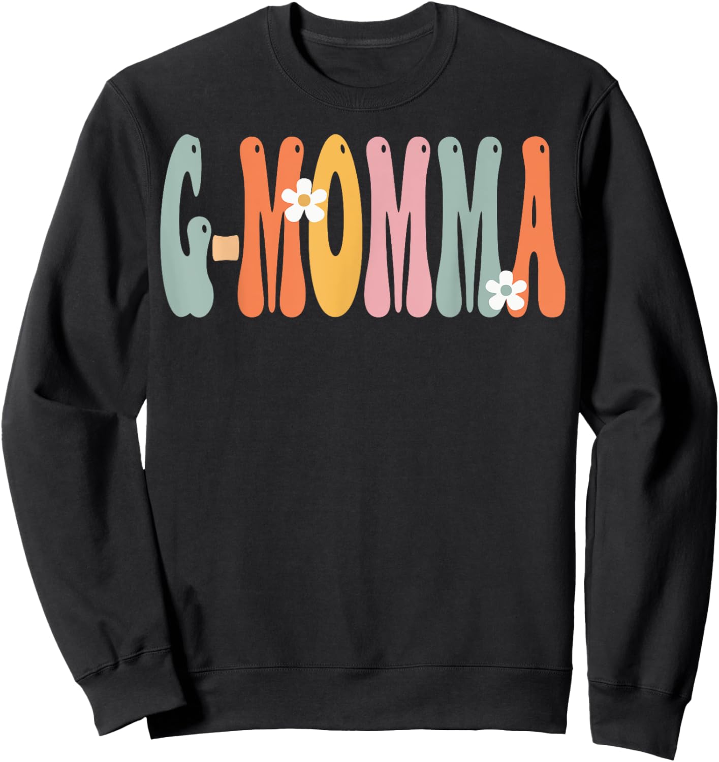 G-MOMMA Retro Groovy Mom Cute Mother's Day Funny Grandma Sweatshirt - Sweatshirt | Black