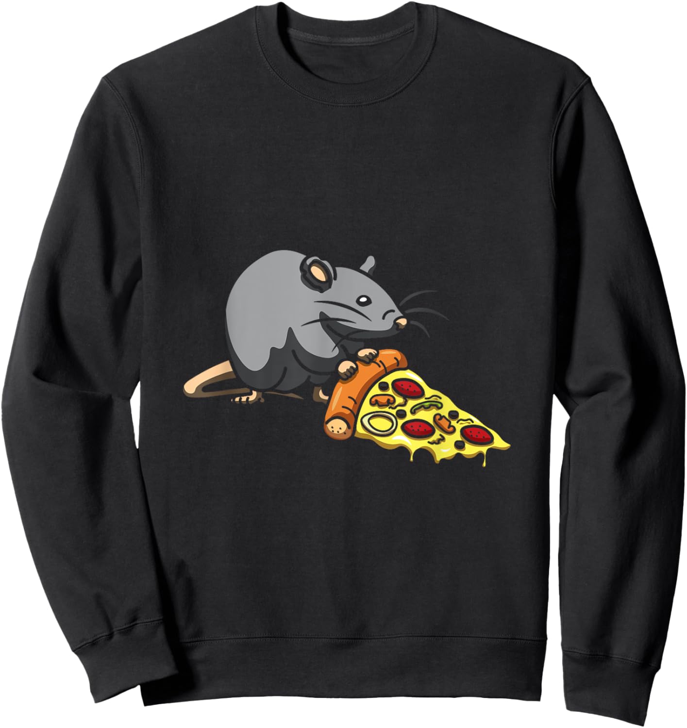 Mouse Lover Pizza Eater Foodie Baking Cheese Pizza Maker Sweatshirt - Sweatshirt | Black