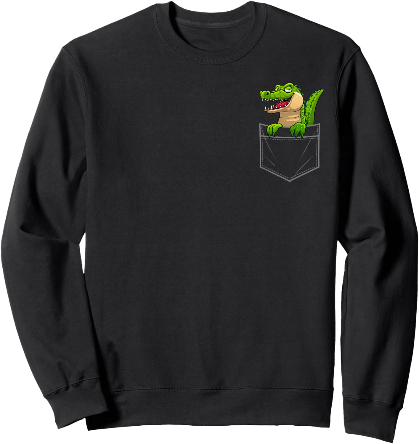 Funny Crocodile Art Women Kids Gator Lover Crocodile Sweatshirt - Sweatshirt | Black