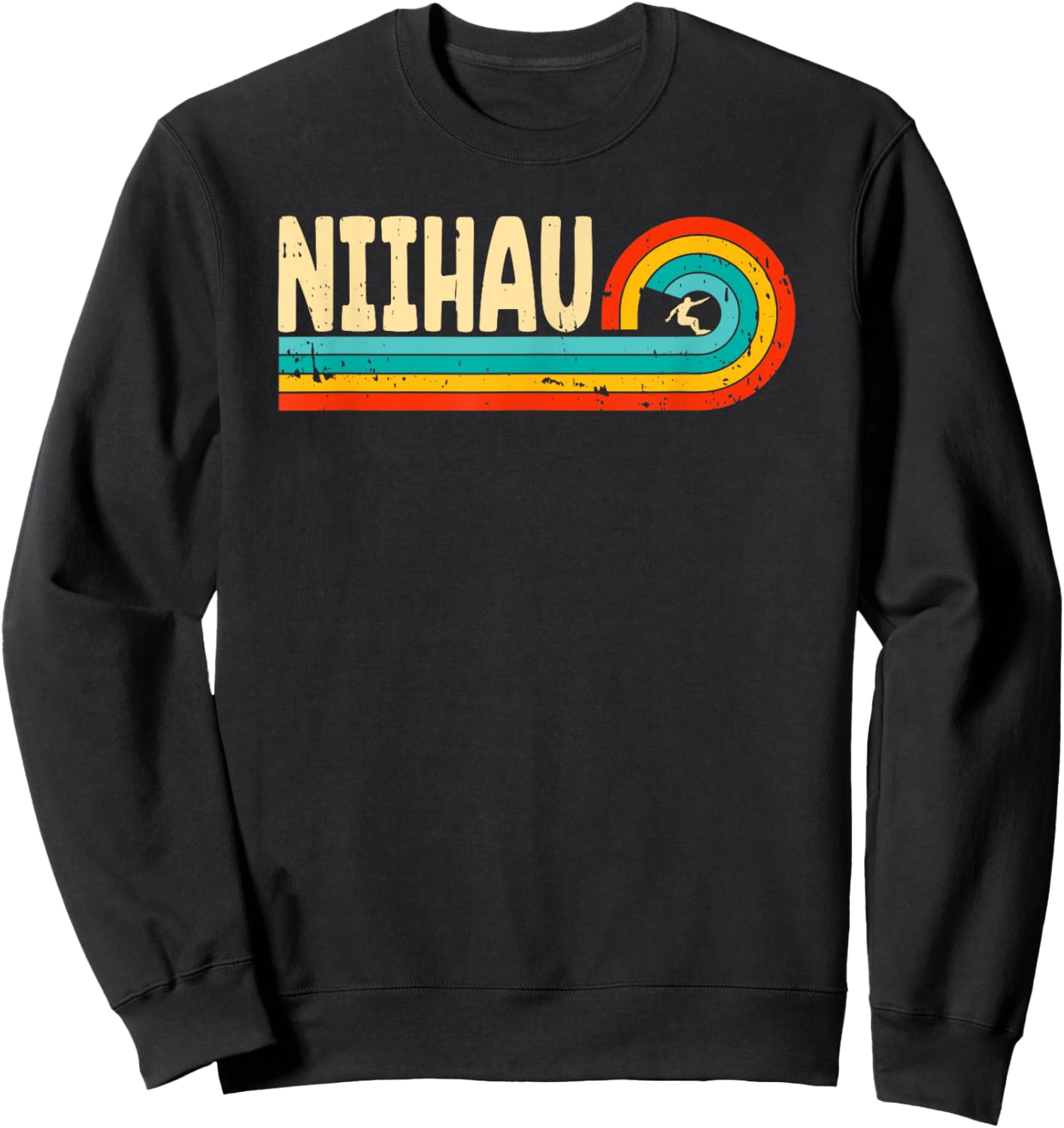Niihau Surfing Hawaii Hawaiian Islands Vintage Retro Surfer Sweatshirt - Sweatshirt | Black