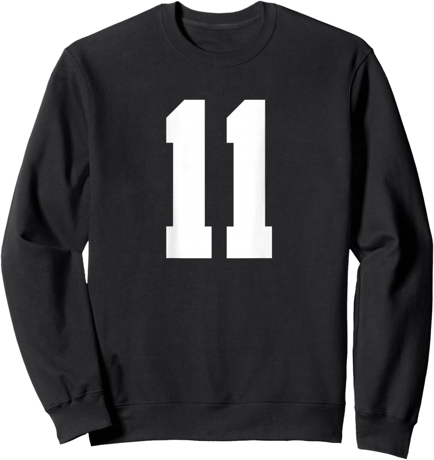 Number 11 (on Back) Sports Team Jersey Number Sweatshirt - Sweatshirt | Black